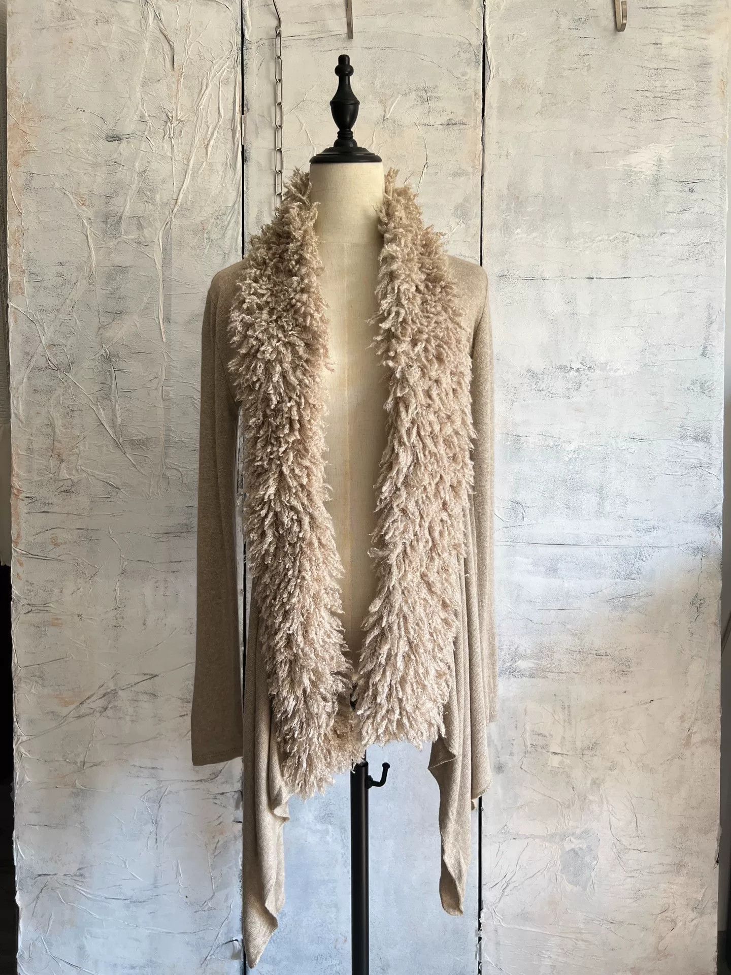 Other Vintage Wool Cardigan w/ Curly Fur Collar Size M / US 6-8 / IT 42-44 - 6 Thumbnail