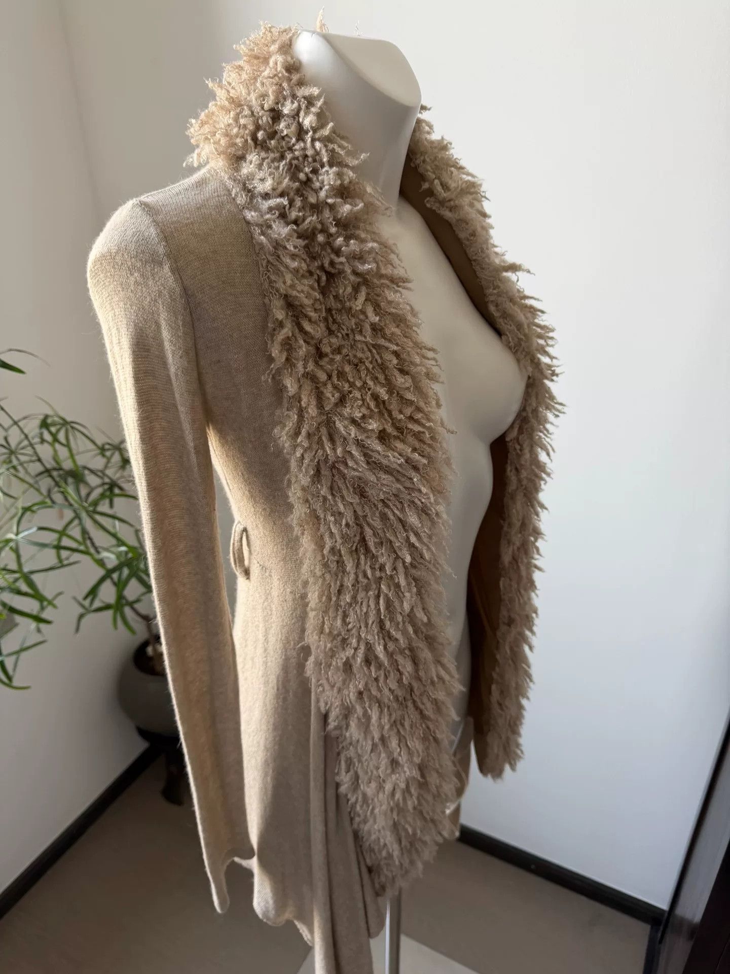 Other Vintage Wool Cardigan w/ Curly Fur Collar Size M / US 6-8 / IT 42-44 - 5 Thumbnail