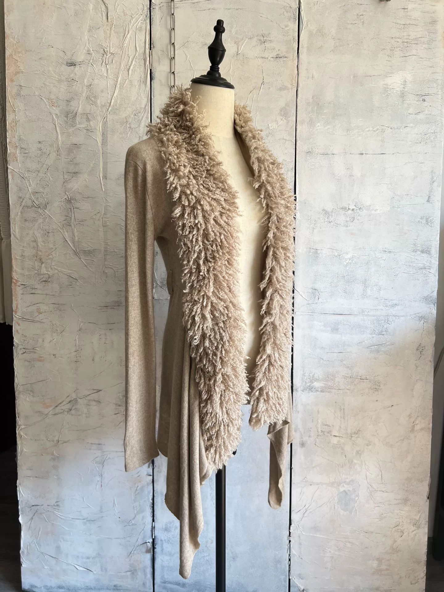 Other Vintage Wool Cardigan w/ Curly Fur Collar Size M / US 6-8 / IT 42-44 - 8 Thumbnail
