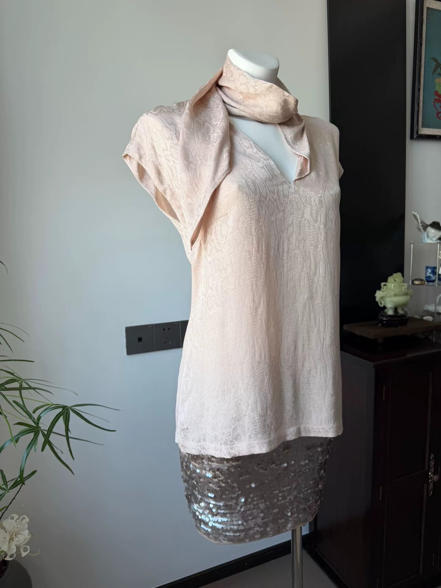 Just Cavalli Just Cavalli Pink Snake Print Scarf Top Size M / US 6-8 / IT 42-44 - 3 Thumbnail