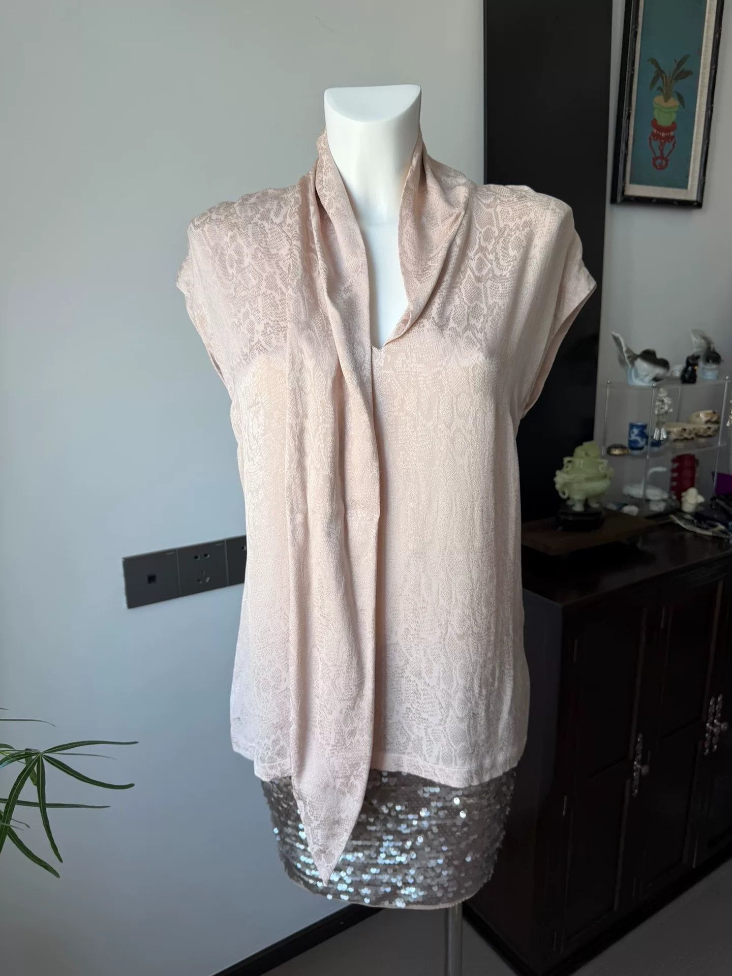 Just Cavalli Just Cavalli Pink Snake Print Scarf Top Size M / US 6-8 / IT 42-44 - 7 Thumbnail