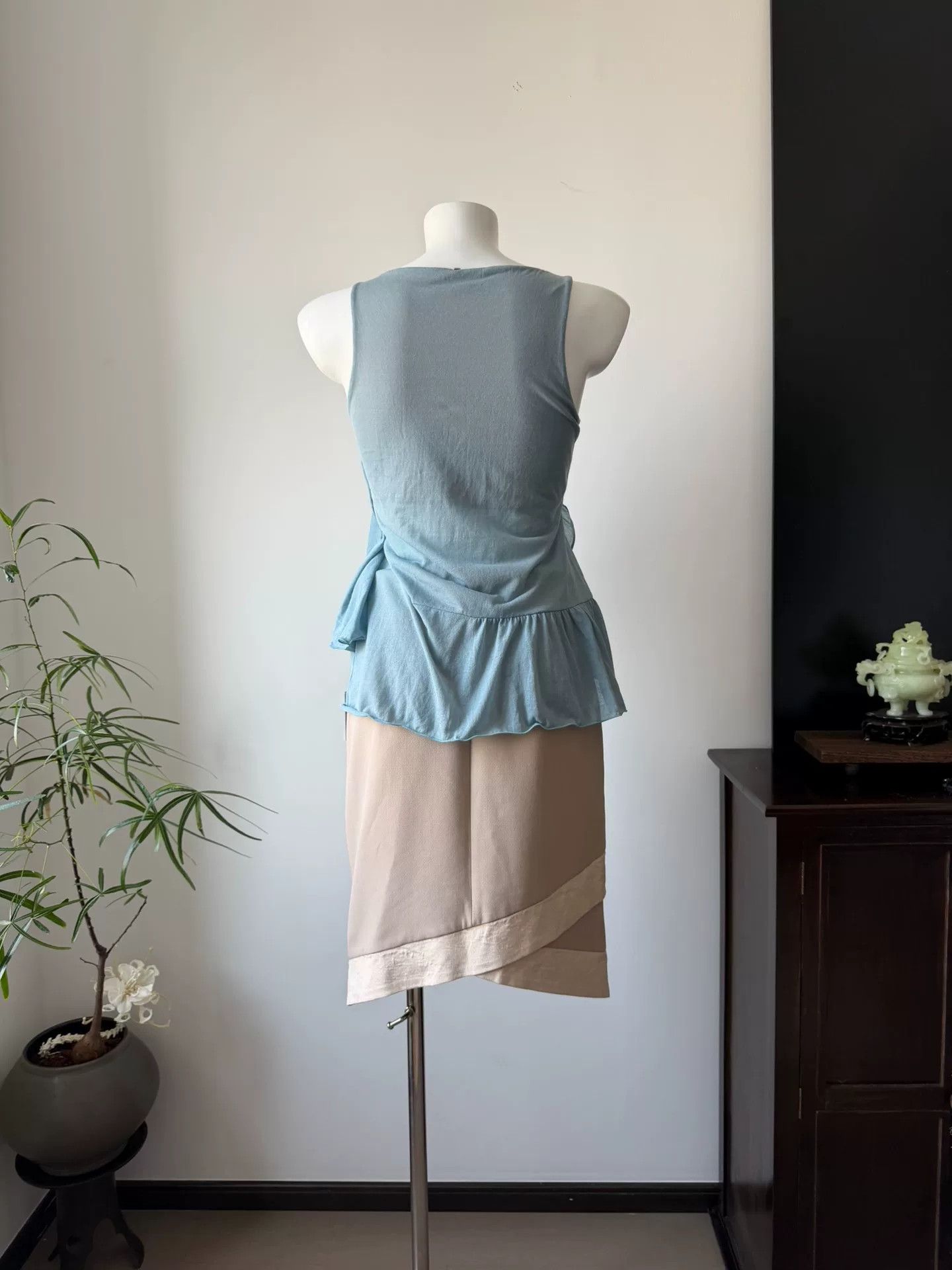 Sportmax SPORTMAX Light Blue Irregular Camisole Size M / US 6-8 / IT 42-44 - 3 Thumbnail