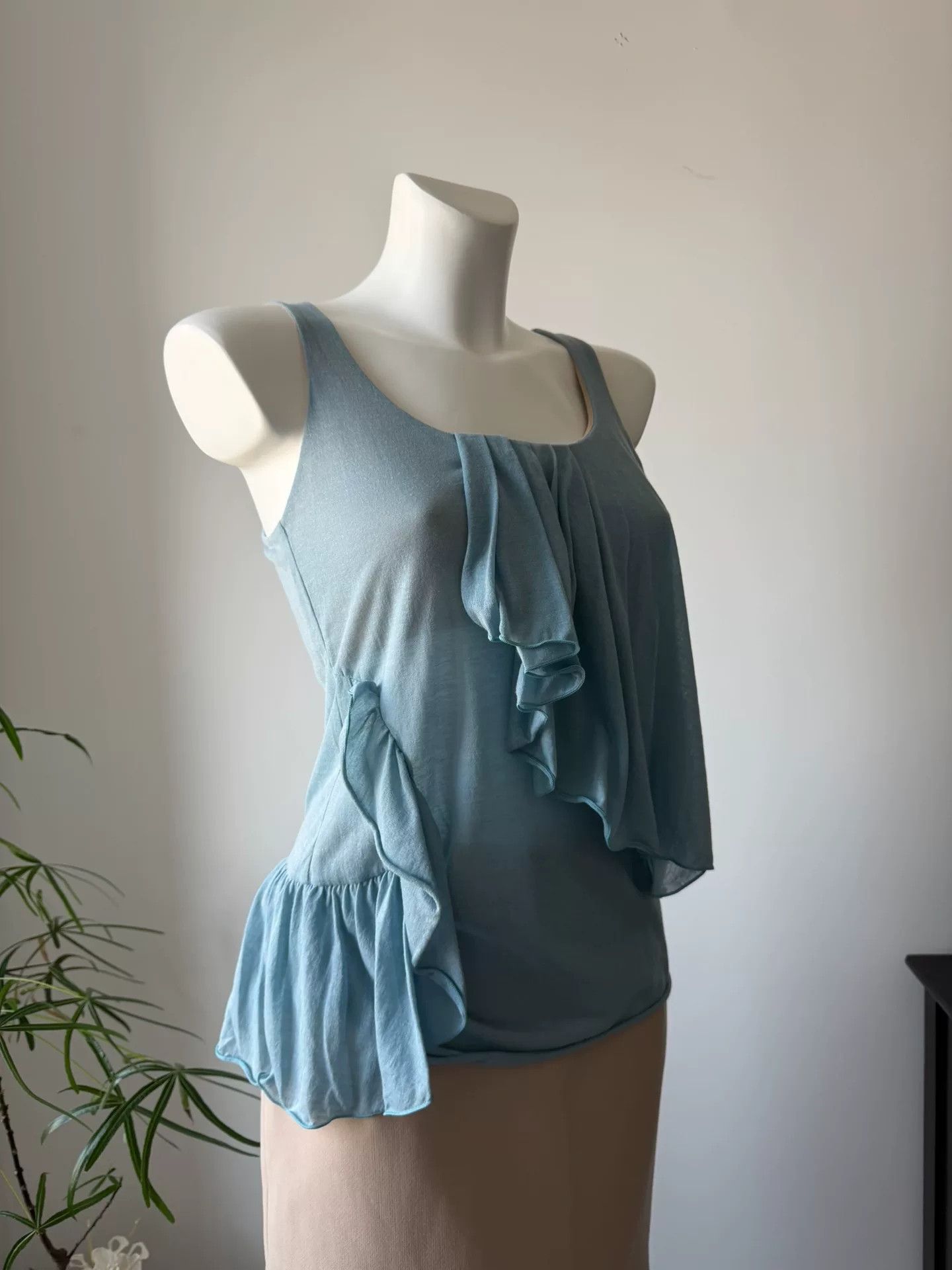 Sportmax SPORTMAX Light Blue Irregular Camisole Size M / US 6-8 / IT 42-44 - 5 Thumbnail