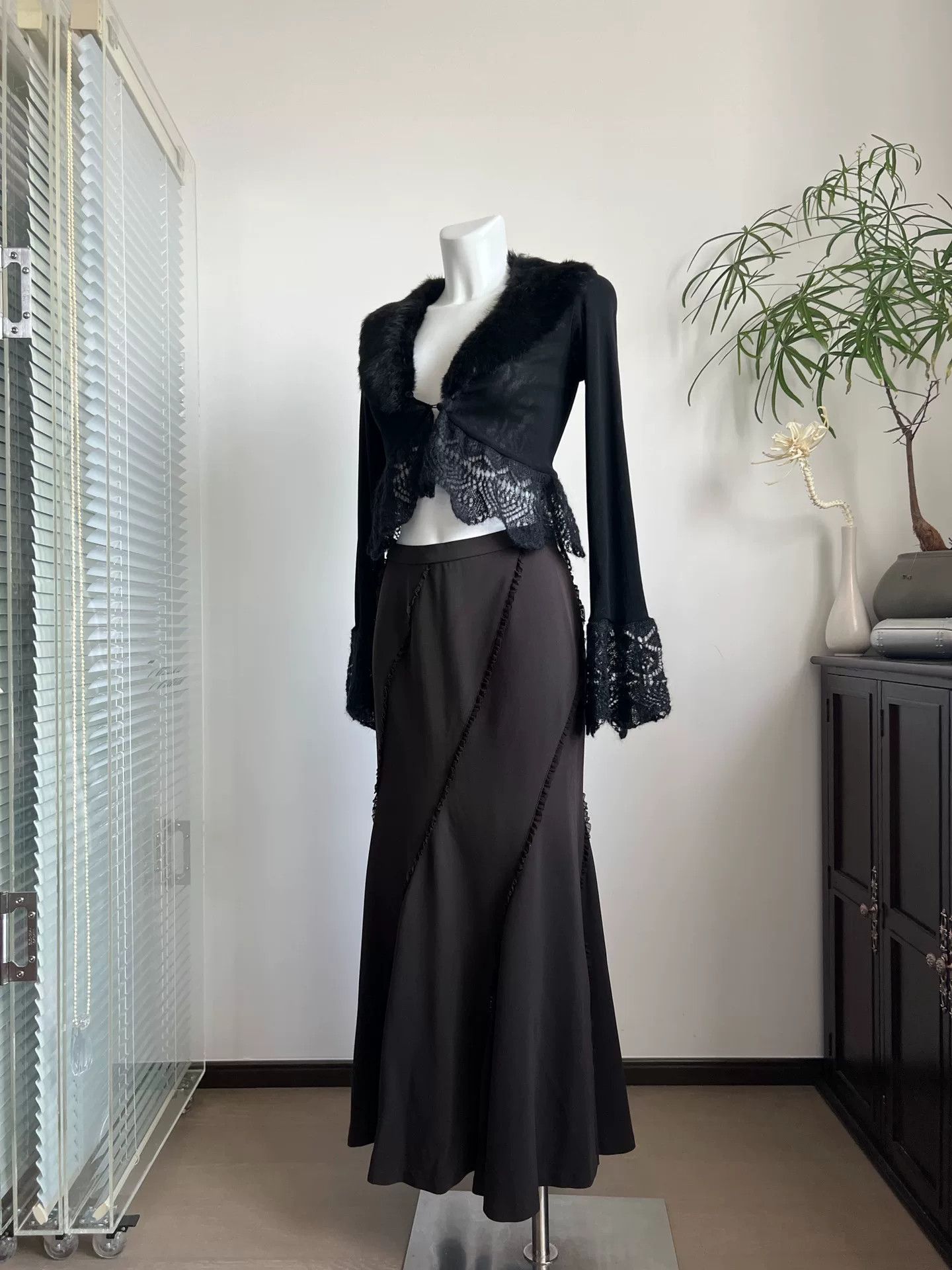 Other Vintage Diagonal Cut Fishtail Dress Size 30" / US 8 / IT 44 - 6 Thumbnail