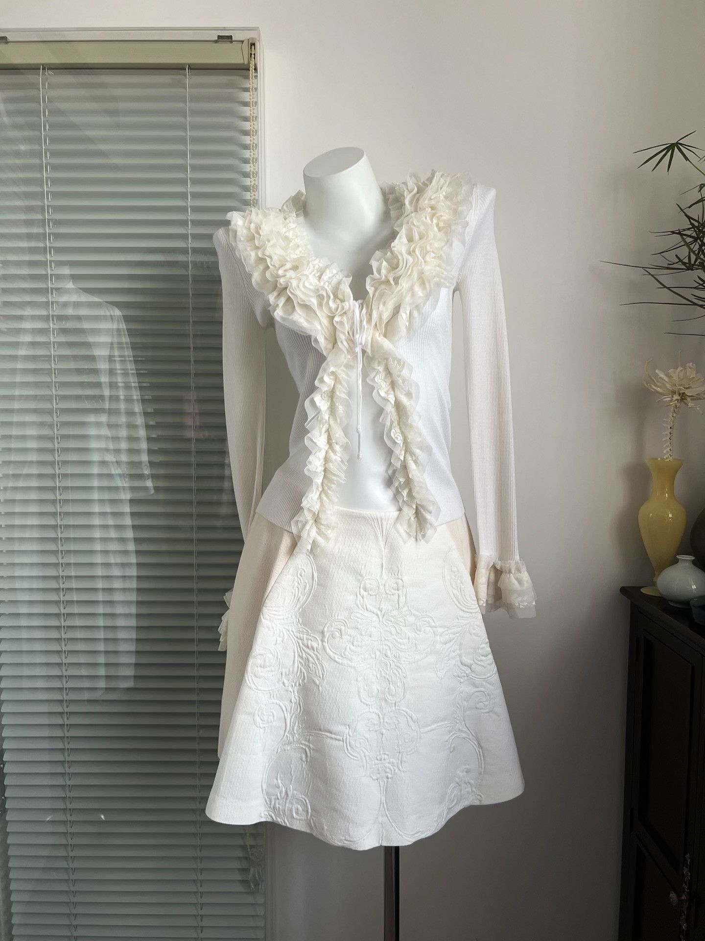 BEAUTY&YOUTH Vintage Multi-Layer Lace Fairy Knit Cardigan Size M / US 6-8 / IT 42-44 - 4 Thumbnail