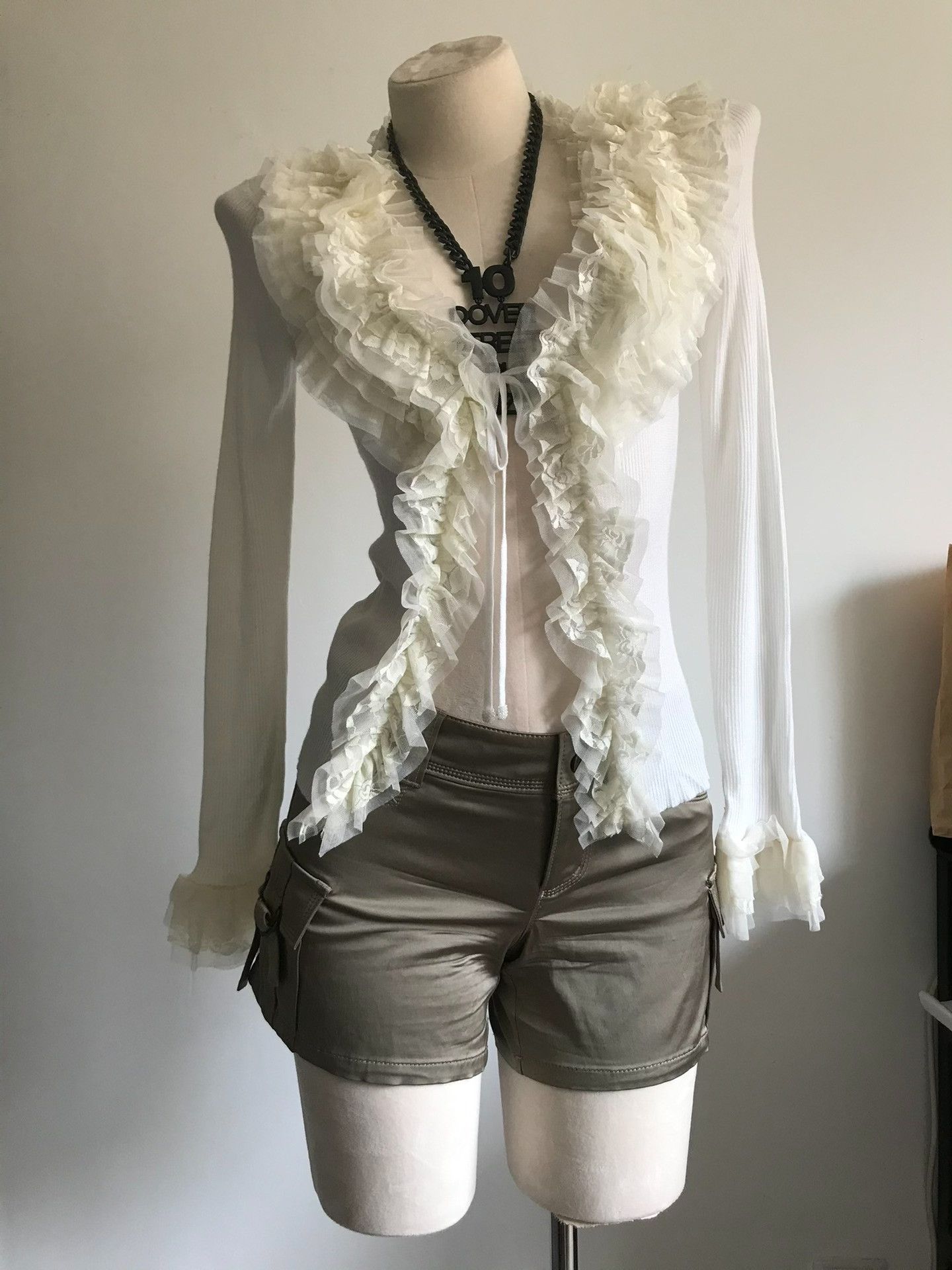 BEAUTY&YOUTH Vintage Multi-Layer Lace Fairy Knit Cardigan Size M / US 6-8 / IT 42-44 - 7 Thumbnail