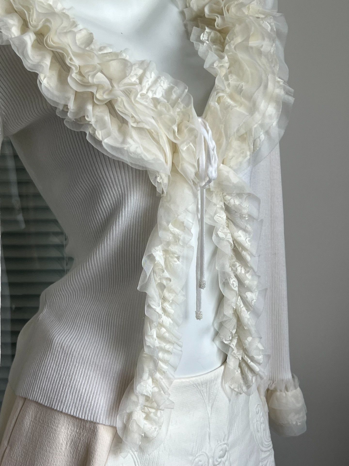 BEAUTY&YOUTH Vintage Multi-Layer Lace Fairy Knit Cardigan Size M / US 6-8 / IT 42-44 - 6 Thumbnail