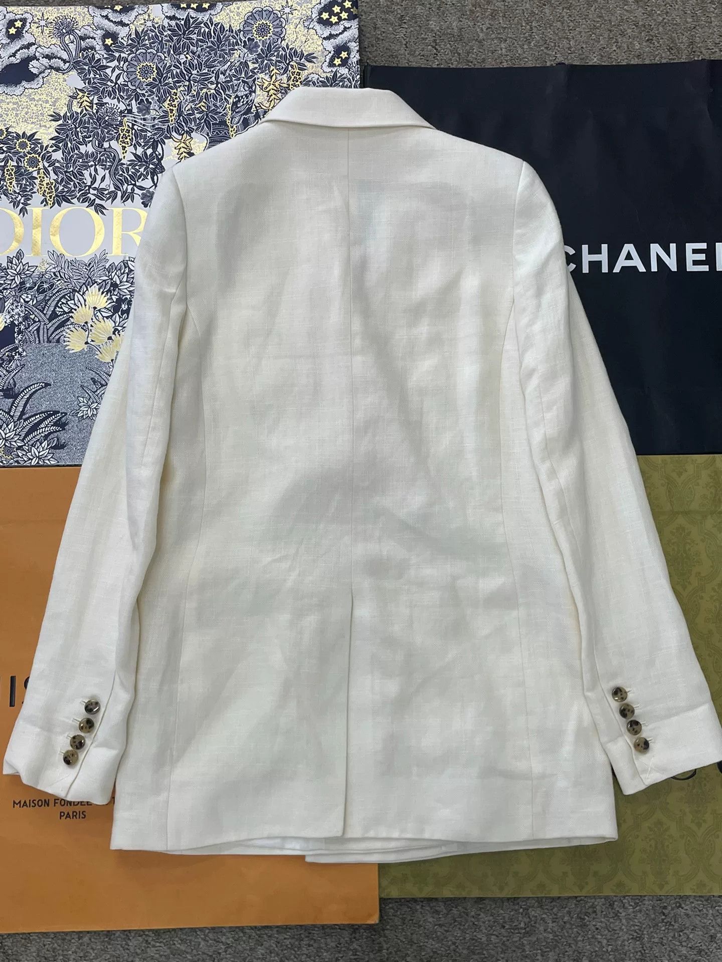 Equilibrio EQUIL White Linen Blazer Size M / US 6-8 / IT 42-44 - 3 Thumbnail