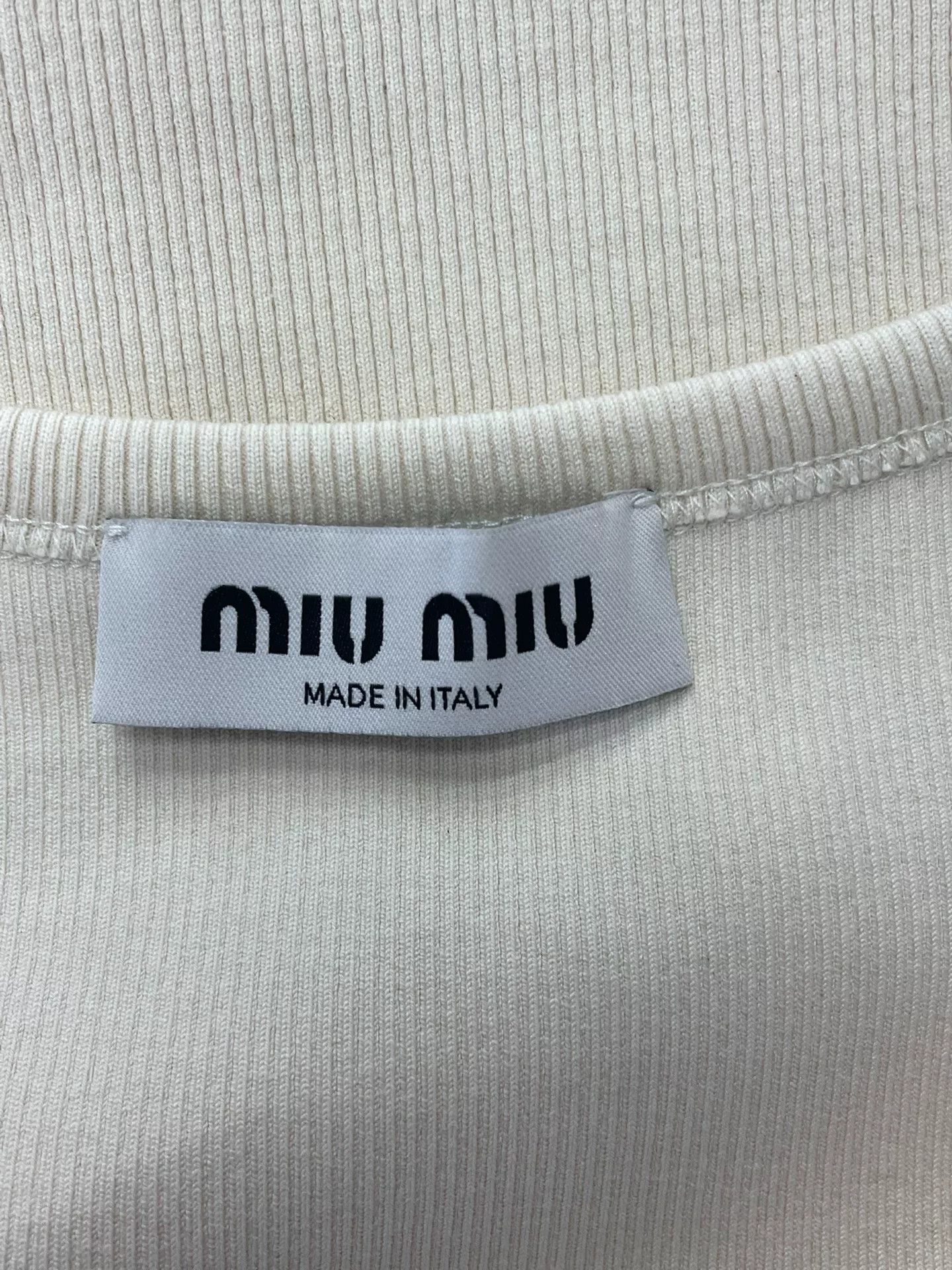 Miu Miu MiuMiu Beige Diamond Logo Knit Vest Size M / US 6-8 / IT 42-44 - 4 Thumbnail