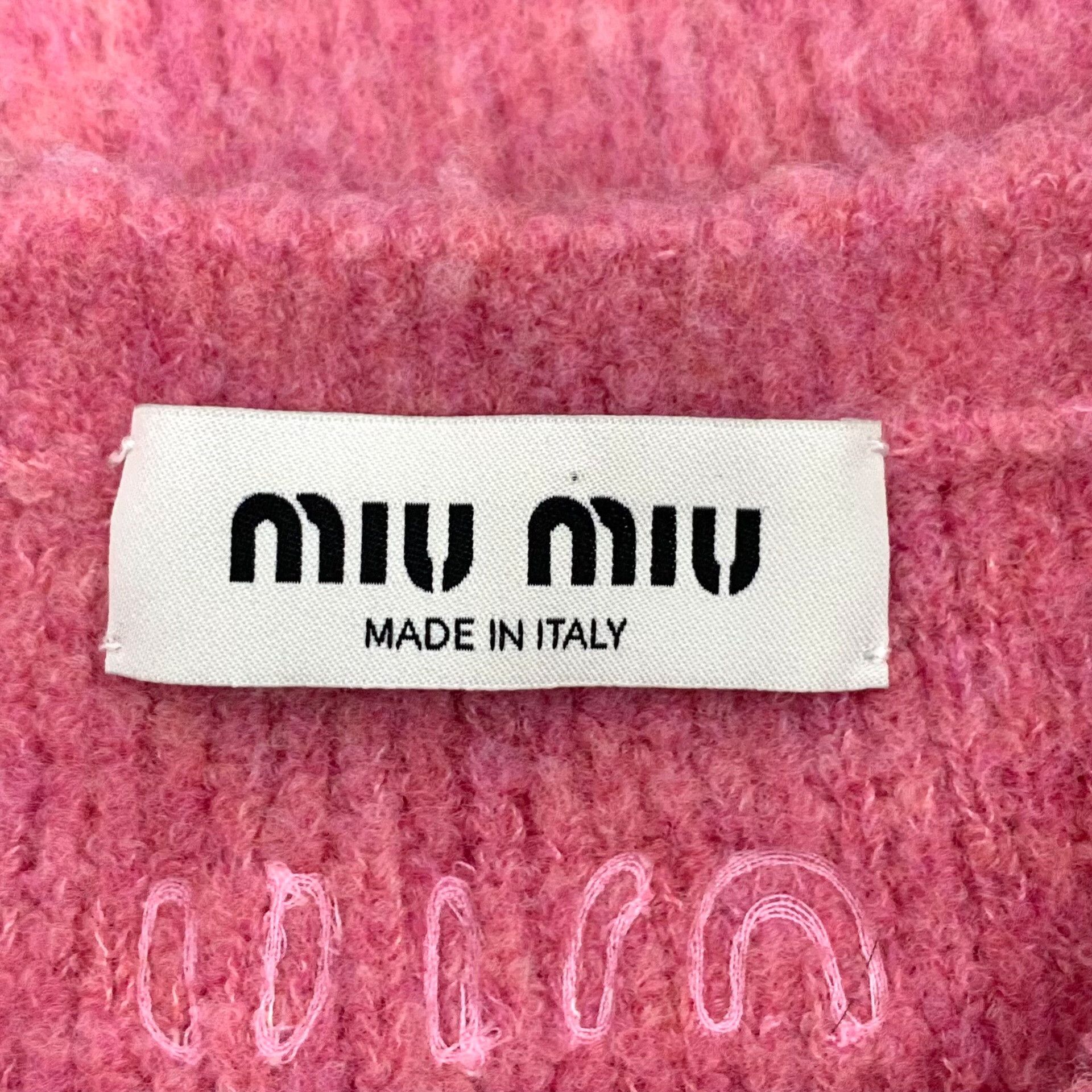 Miu Miu Miu Miu Pink Logo Embroidery Cardigan Size M / US 6-8 / IT 42-44 - 6 Thumbnail