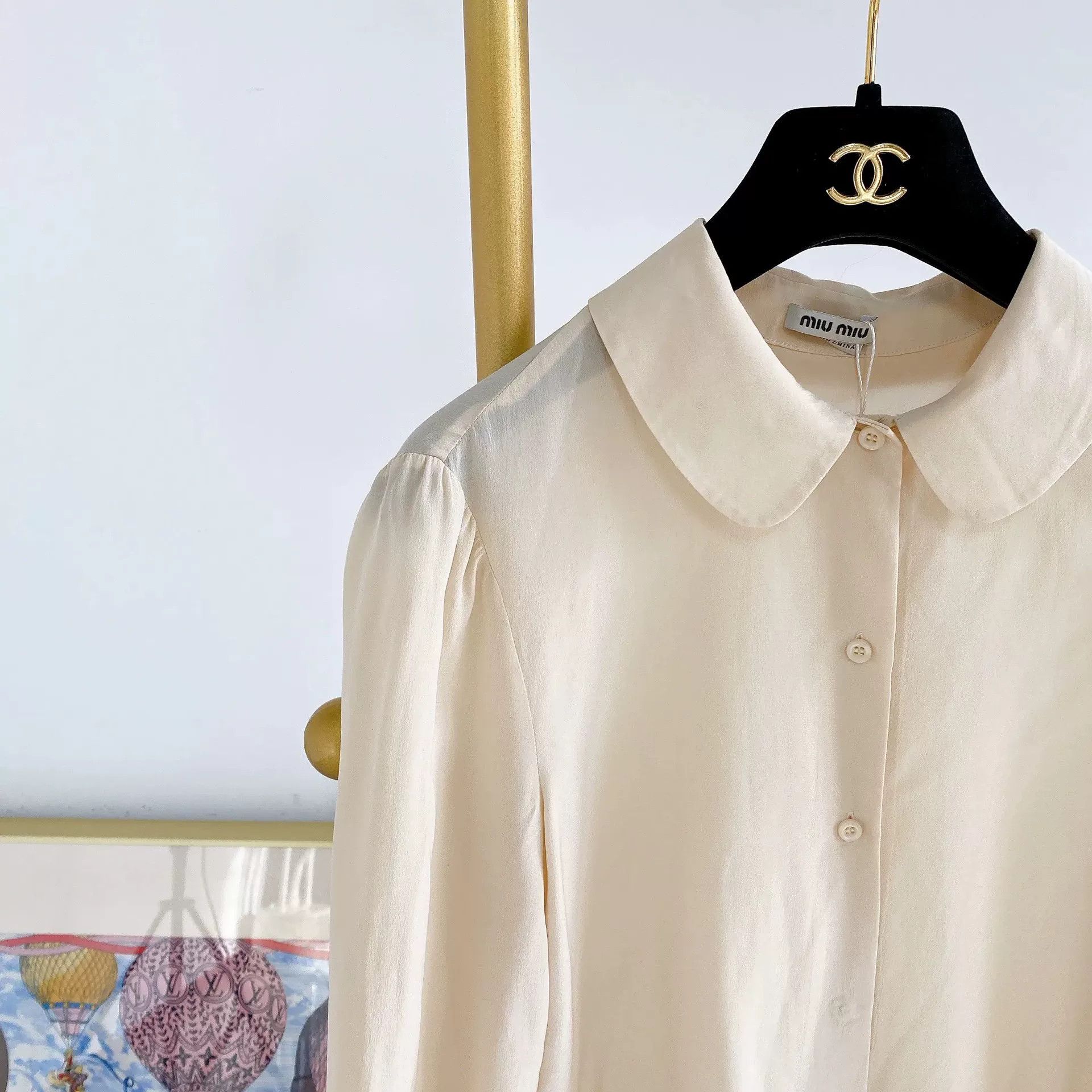 Miu Miu Miumiu Beige Women's Shirt Size M / US 6-8 / IT 42-44 - 3 Thumbnail