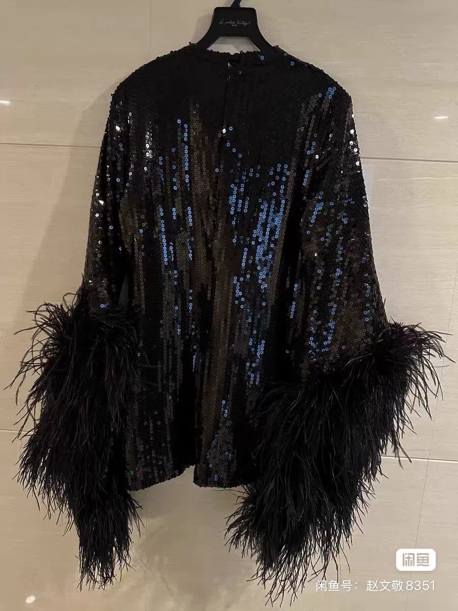 Other Taller Marmo Sequin Feather Mini Dress Size L / US 10 / IT 46 - 2 Thumbnail