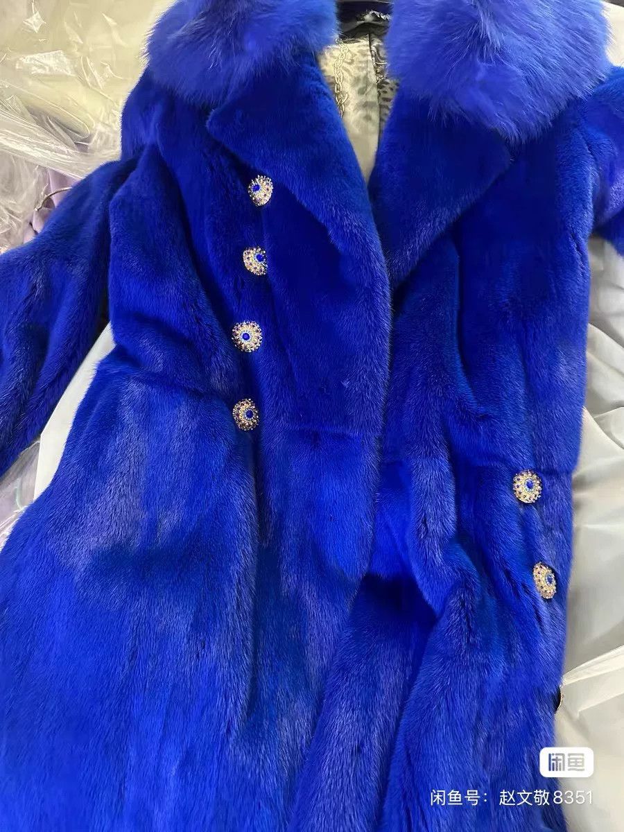 Other HAWILA Blue Mink Fur Coat M Size M / US 6-8 / IT 42-44 - 4 Thumbnail