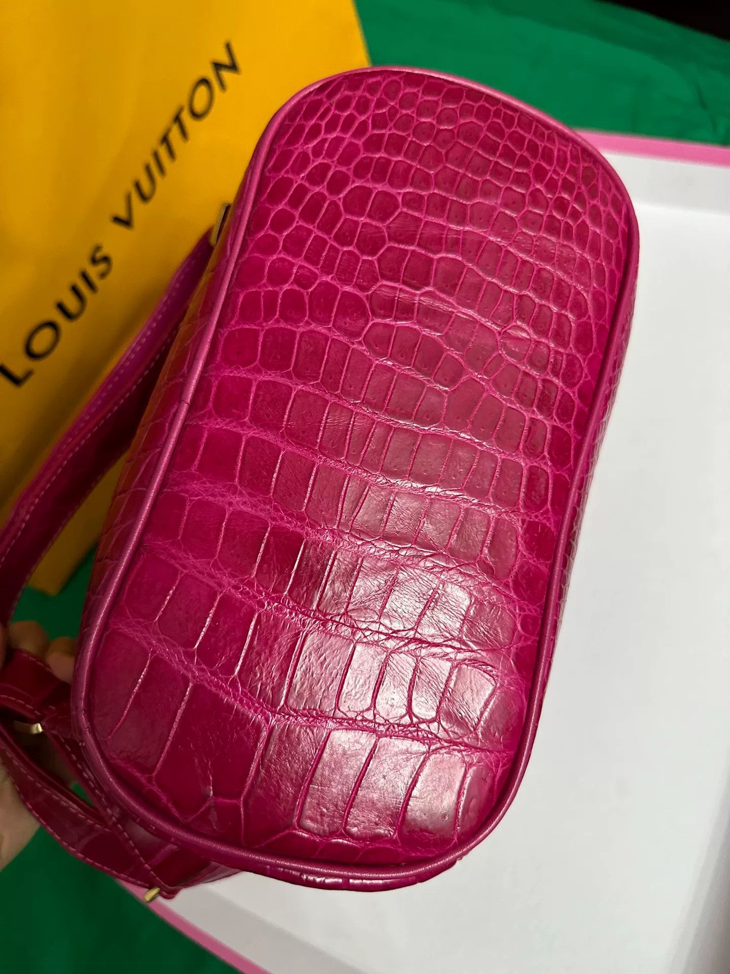 Other Pink Crocodile Leather Backpack Size ONE SIZE - 7 Thumbnail