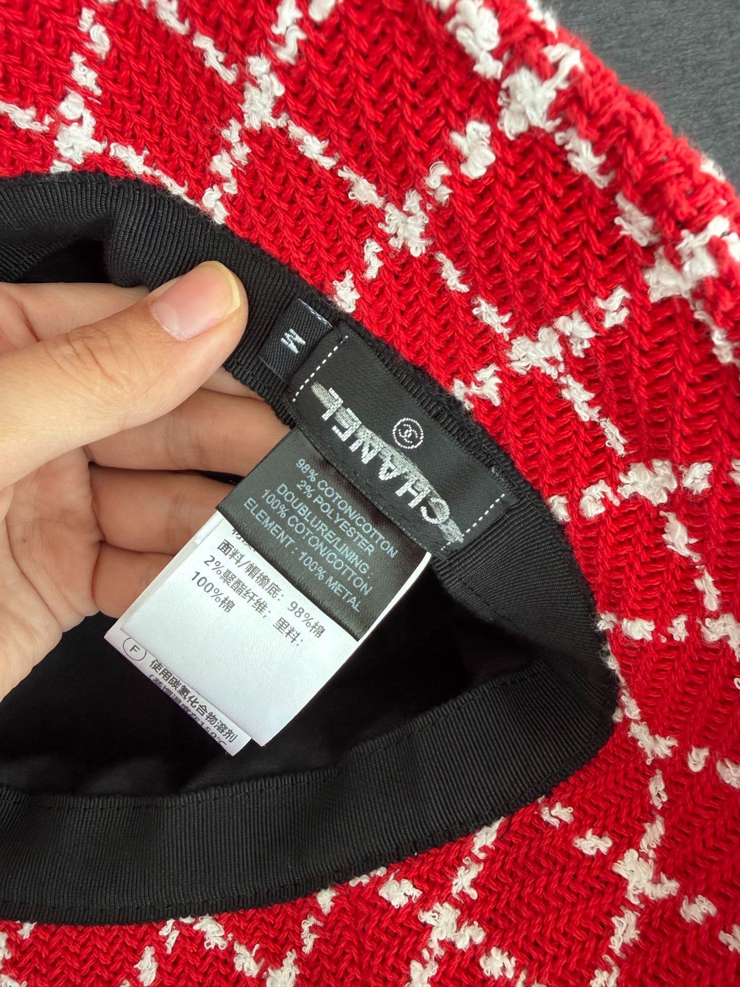 Chanel Chanel Red Plaid Tweed Bucket Hat Size ONE SIZE - 5 Thumbnail