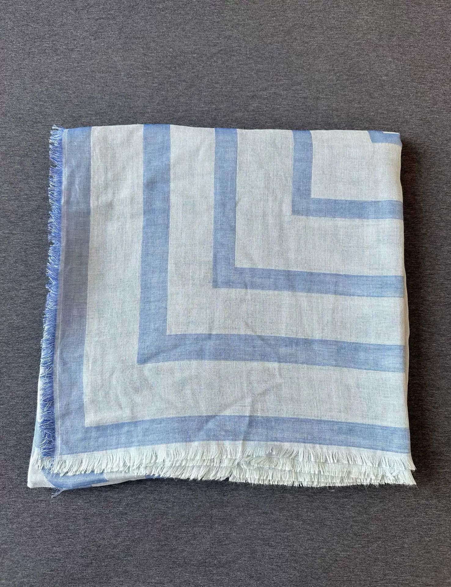 Chanel Chanel Blue White Stripe Square Scarf Size ONE SIZE - 3 Thumbnail
