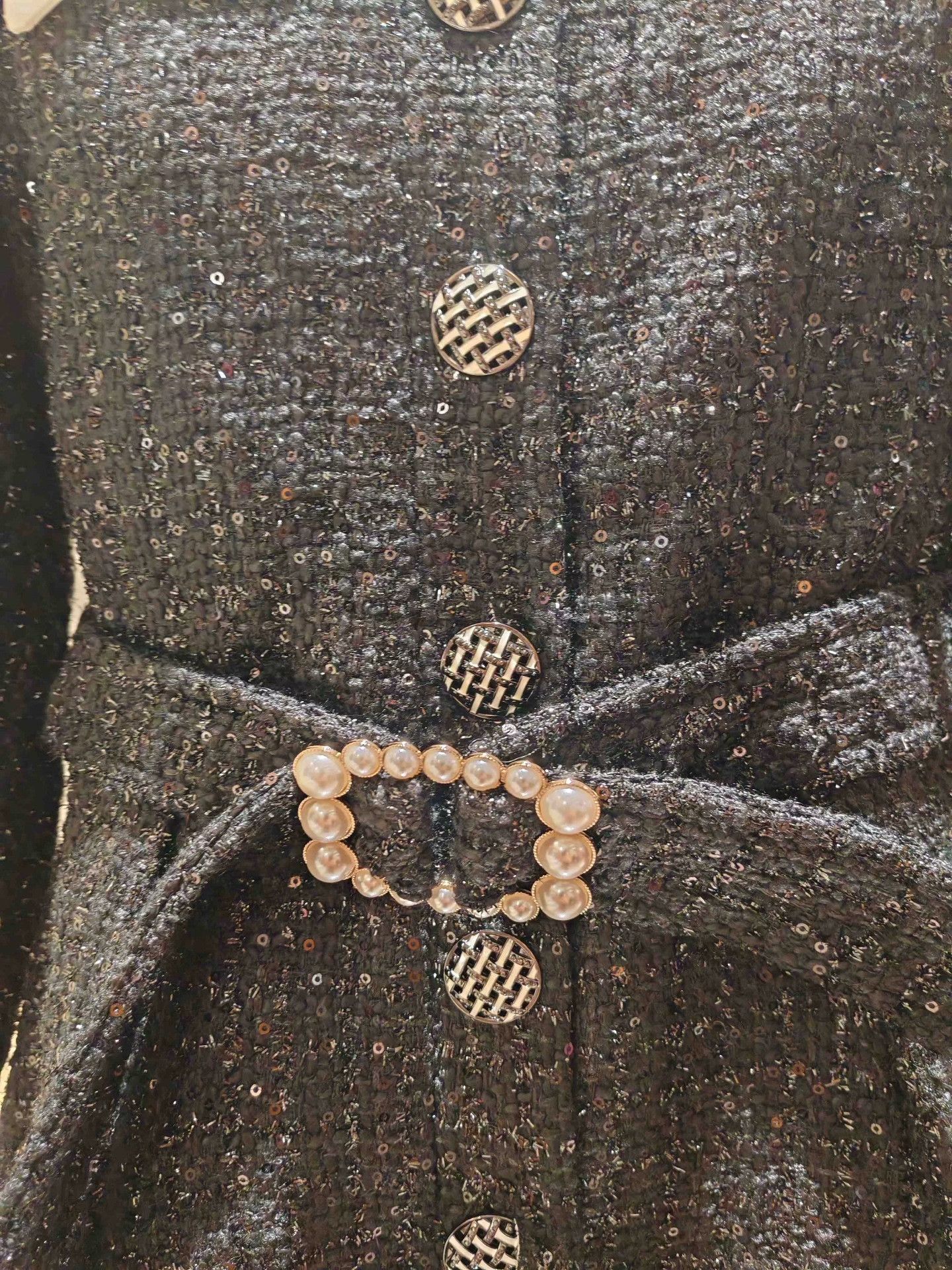 Other ISTYNI Black Tweed Jumpsuit Size 36" / US 14 / IT 50 - 3 Thumbnail