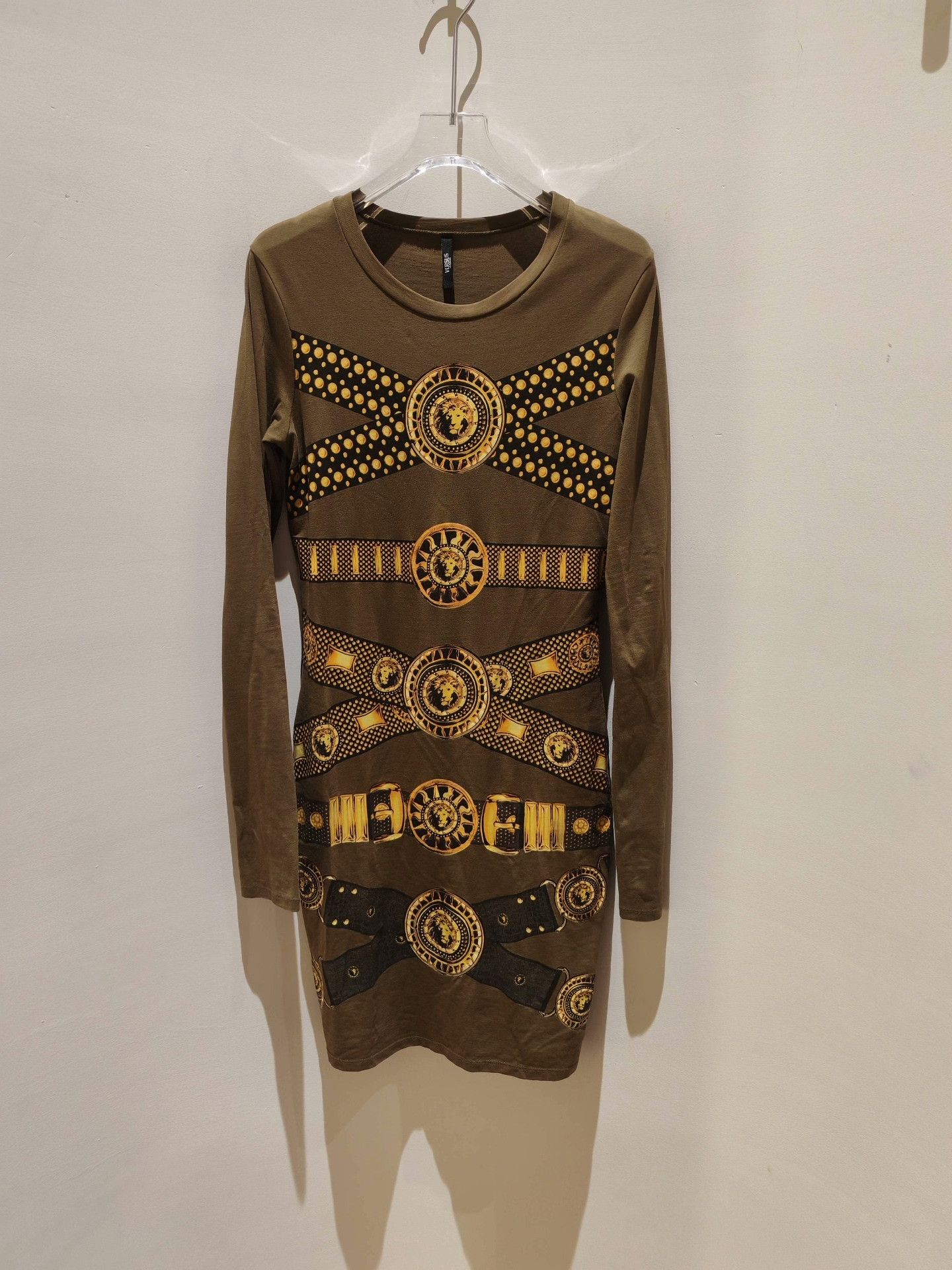 Versace Versace Military Green Long-Sleeve Dress Size M / US 6-8 / IT 42-44 - 5 Thumbnail