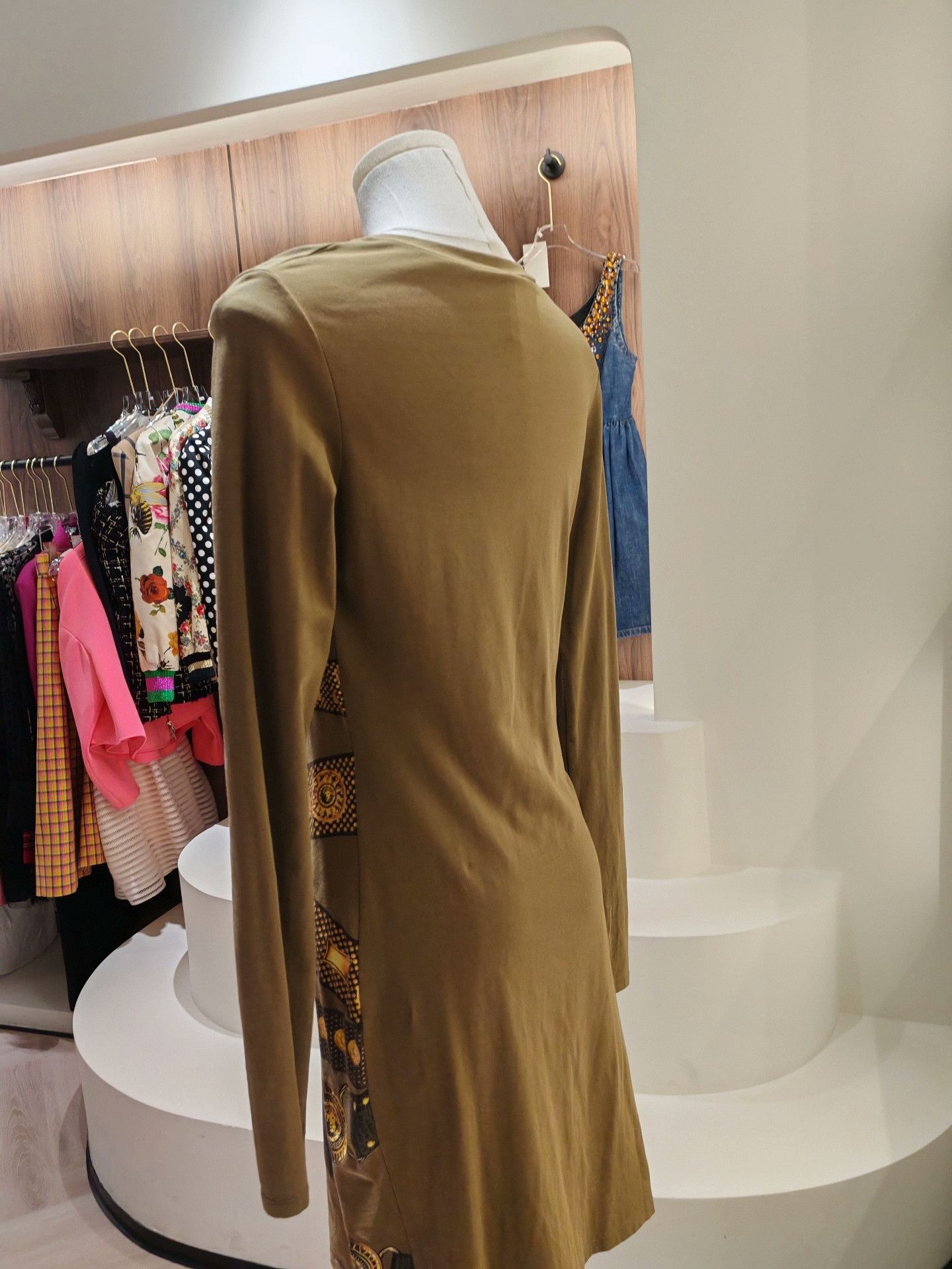 Versace Versace Military Green Long-Sleeve Dress Size M / US 6-8 / IT 42-44 - 2 Thumbnail