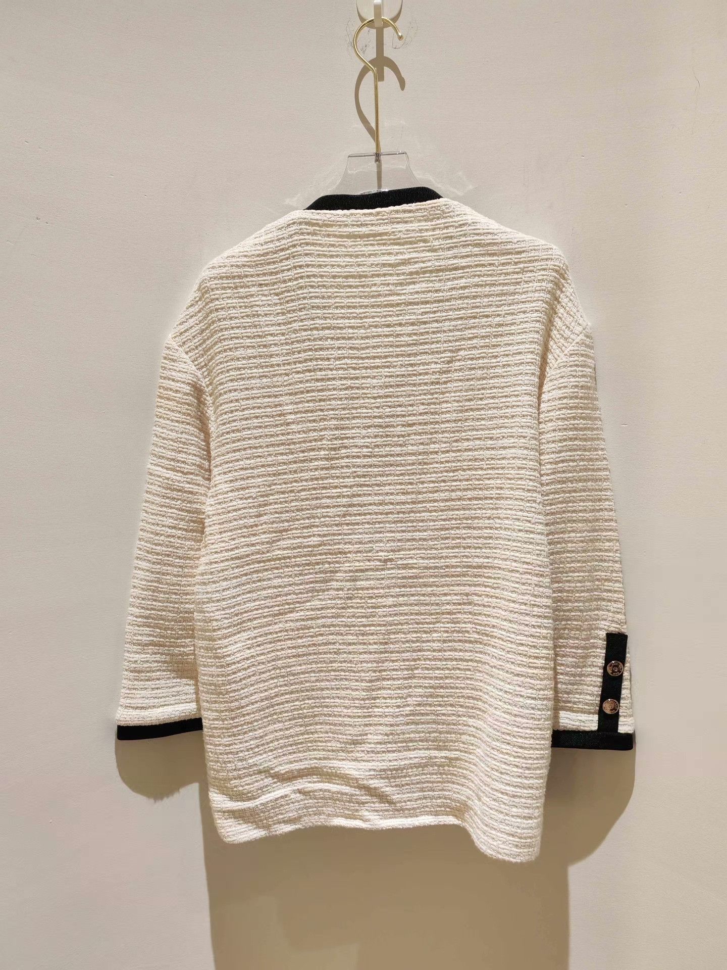 Maje Maje Cream Tweed Style Cardigan Size M / US 6-8 / IT 42-44 - 2 Thumbnail