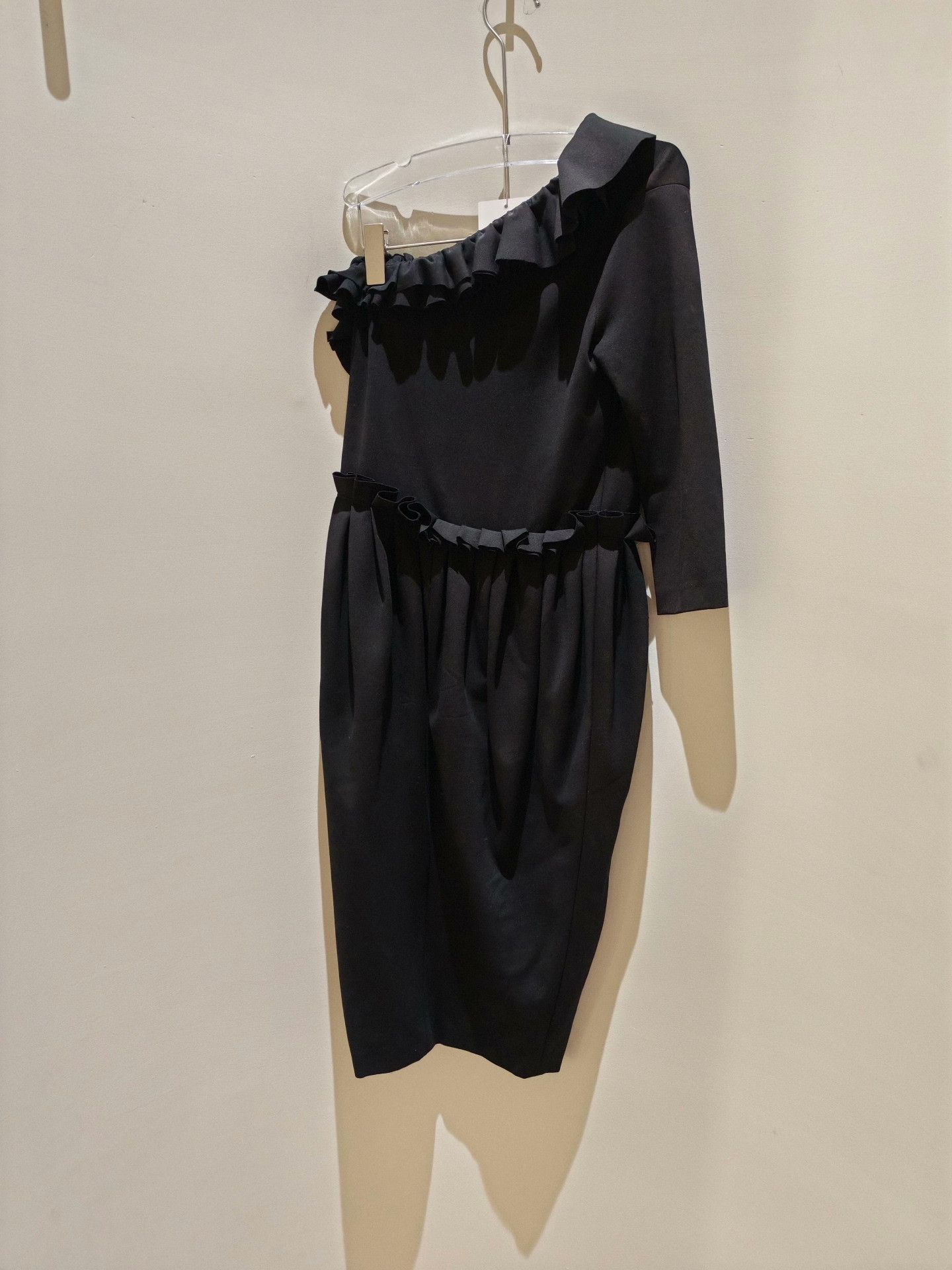 Other JOYCE One-Sleeve Off-Shoulder Black Dress Size S / US 4 / IT 40 - 3 Thumbnail