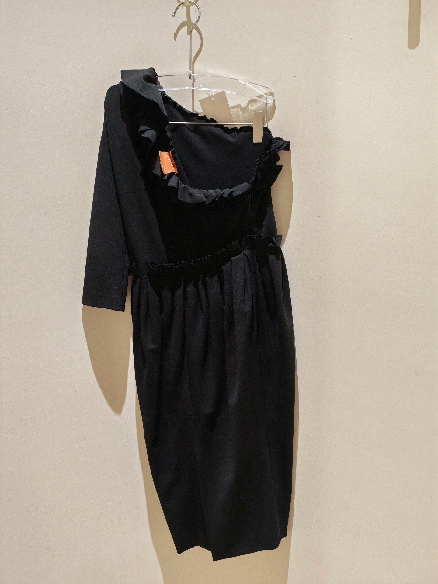 Other JOYCE One-Sleeve Off-Shoulder Black Dress Size S / US 4 / IT 40 - 4 Thumbnail