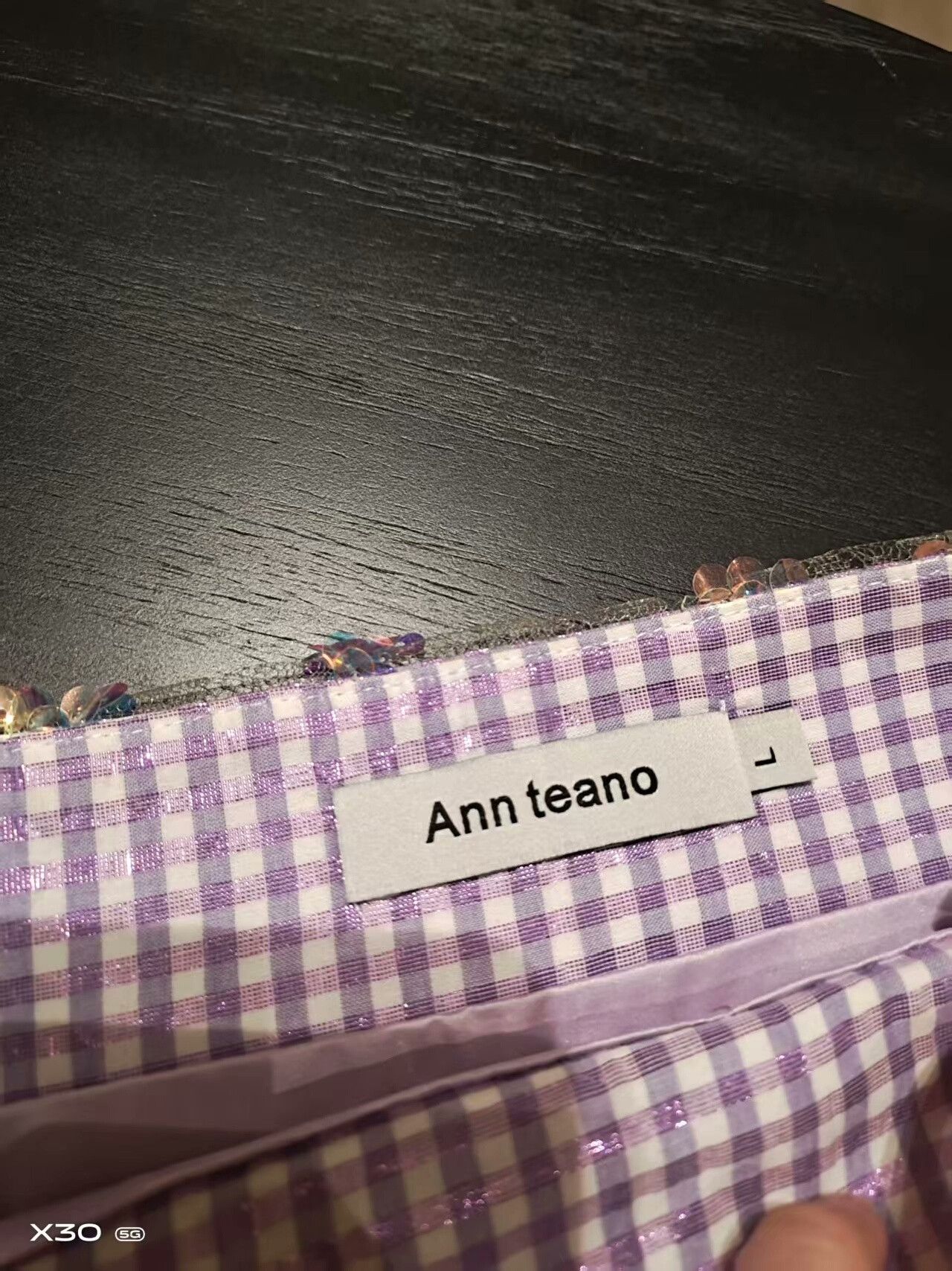 Other Ann Teano Butterfly Tulle Plaid Purple Skirt Size 32" / US 10 / IT 46 - 3 Thumbnail