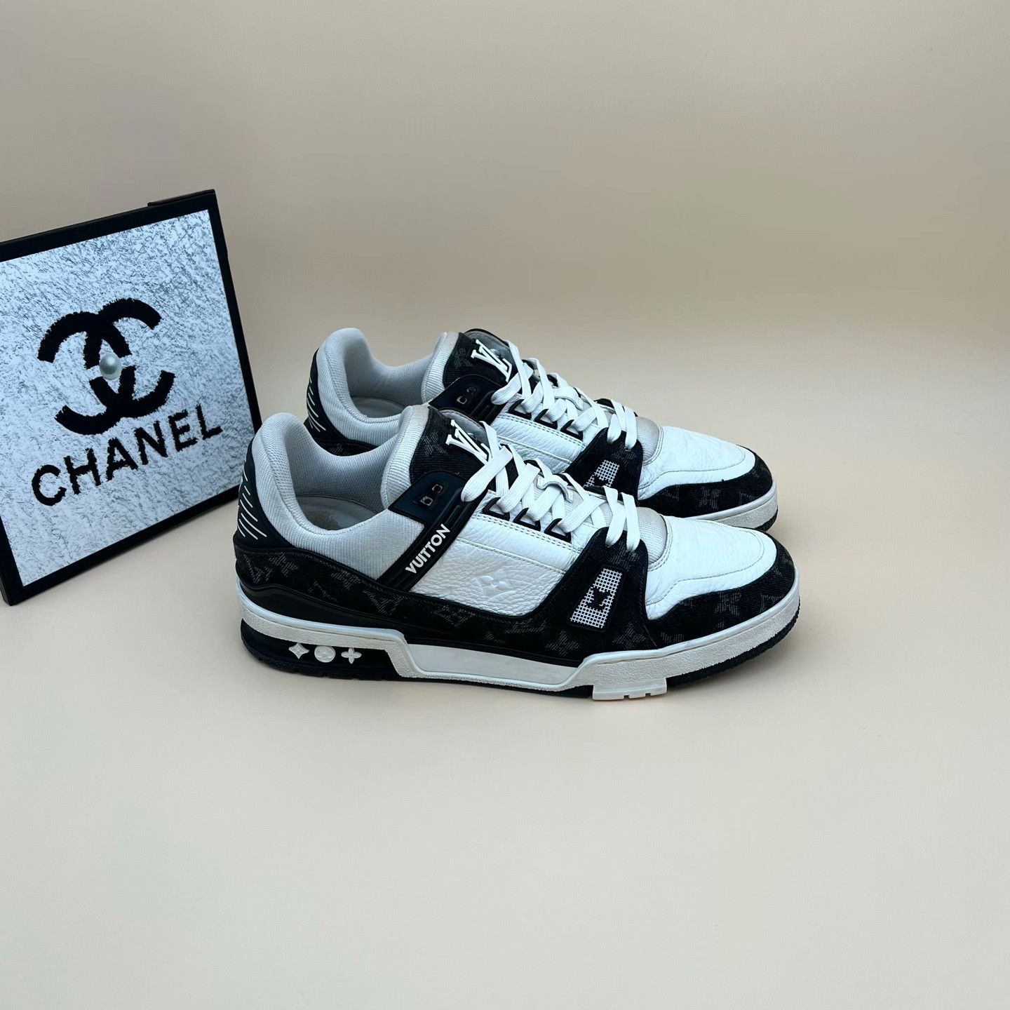 Louis Vuitton Louis Vuitton Training Denim Black Lowtop Sneakers 10 Men Size US 10 / EU 43 - 4 Thumbnail