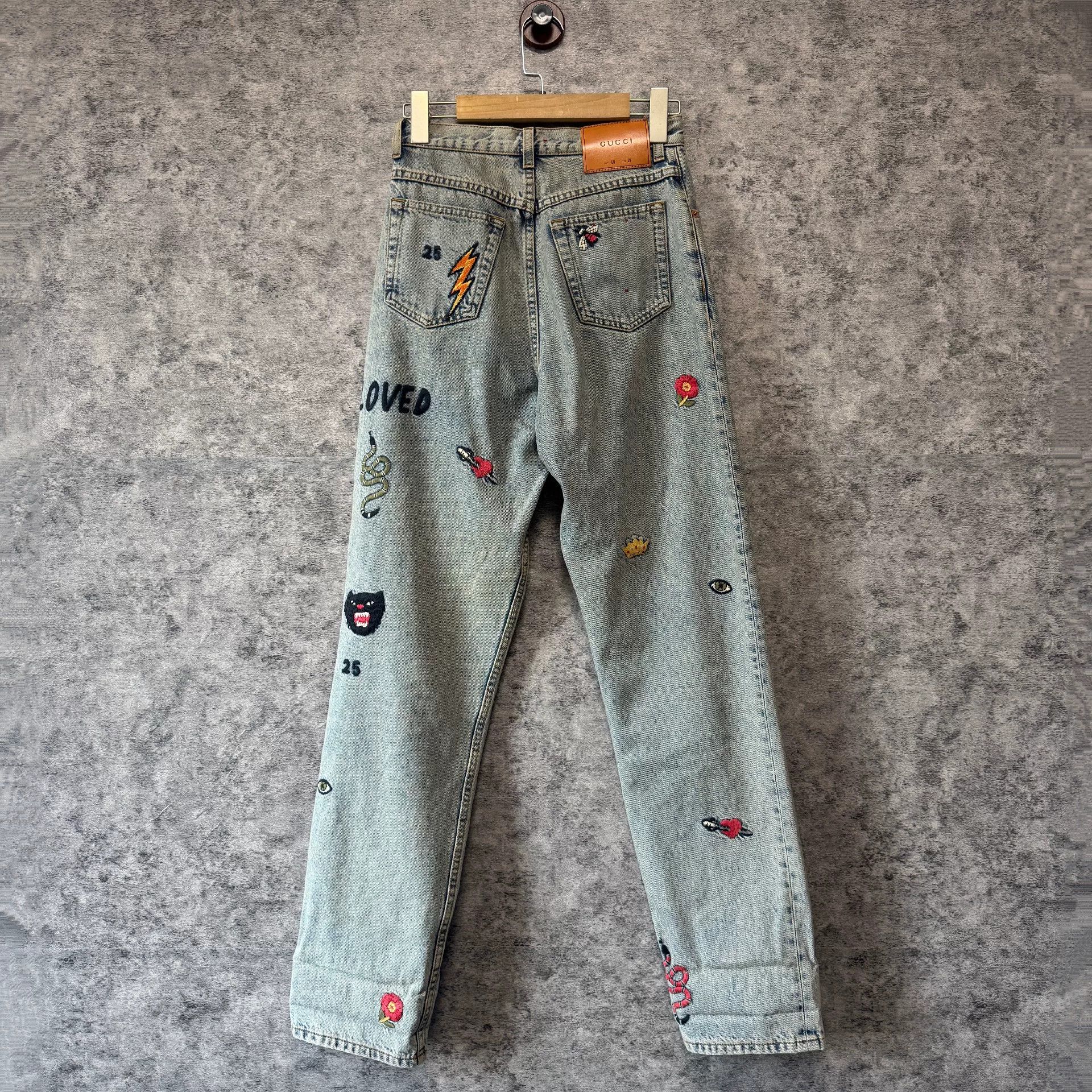 Gucci Gucci Denim Embroidered Jeans 24 Women Size 24" / US 00 / IT 34 - 2 Thumbnail