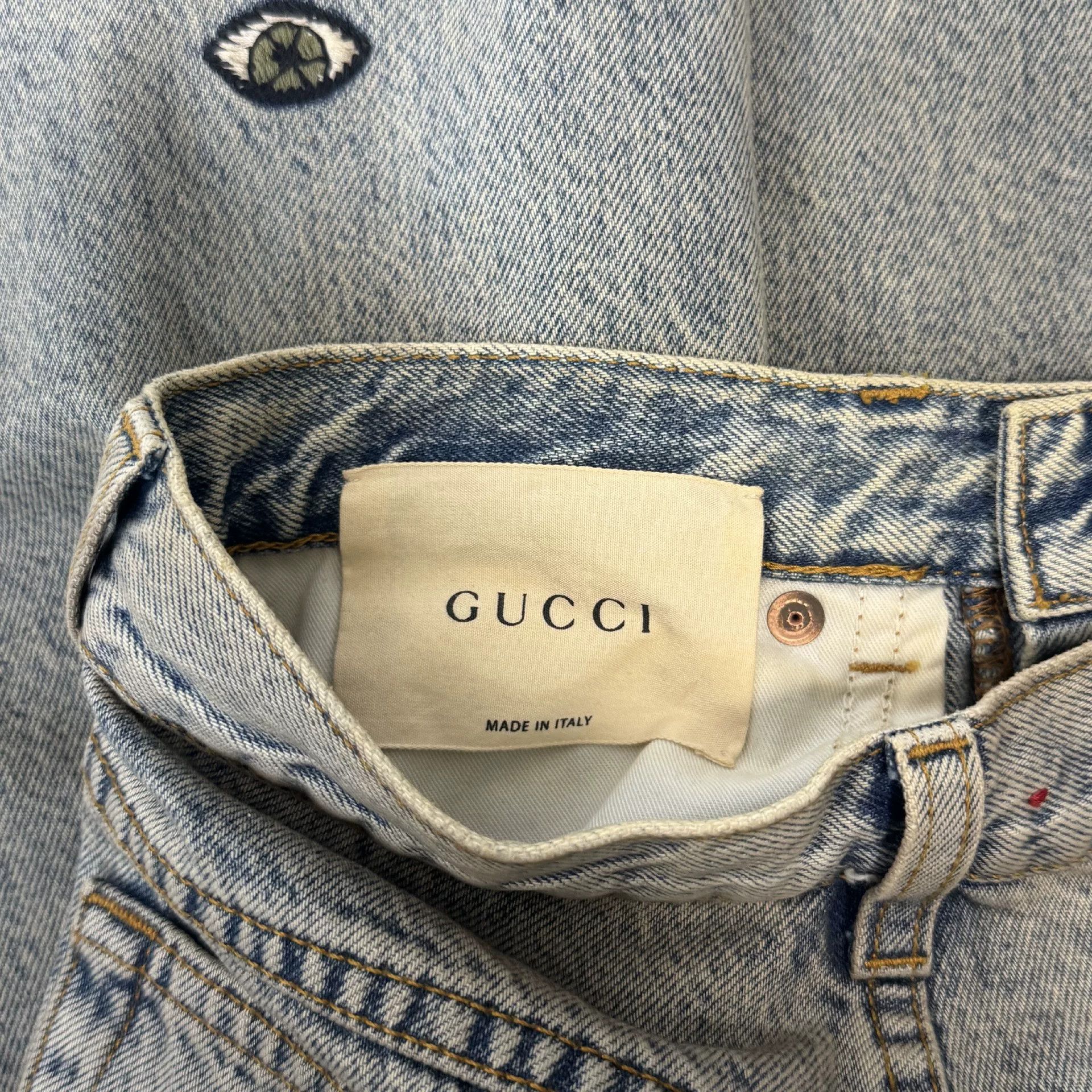 Gucci Gucci Denim Embroidered Jeans 24 Women Size 24" / US 00 / IT 34 - 3 Thumbnail