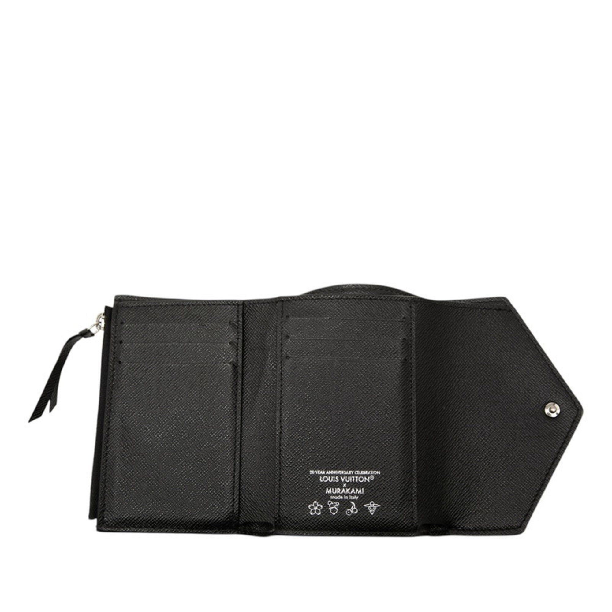 Louis Vuitton Louis Vuitton x Takashi Murakami Portefeuille Victorine Tri-fold Wallet M14163 Black Women's LOUIS VUITTON Size ONE SIZE - 4 Thumbnail