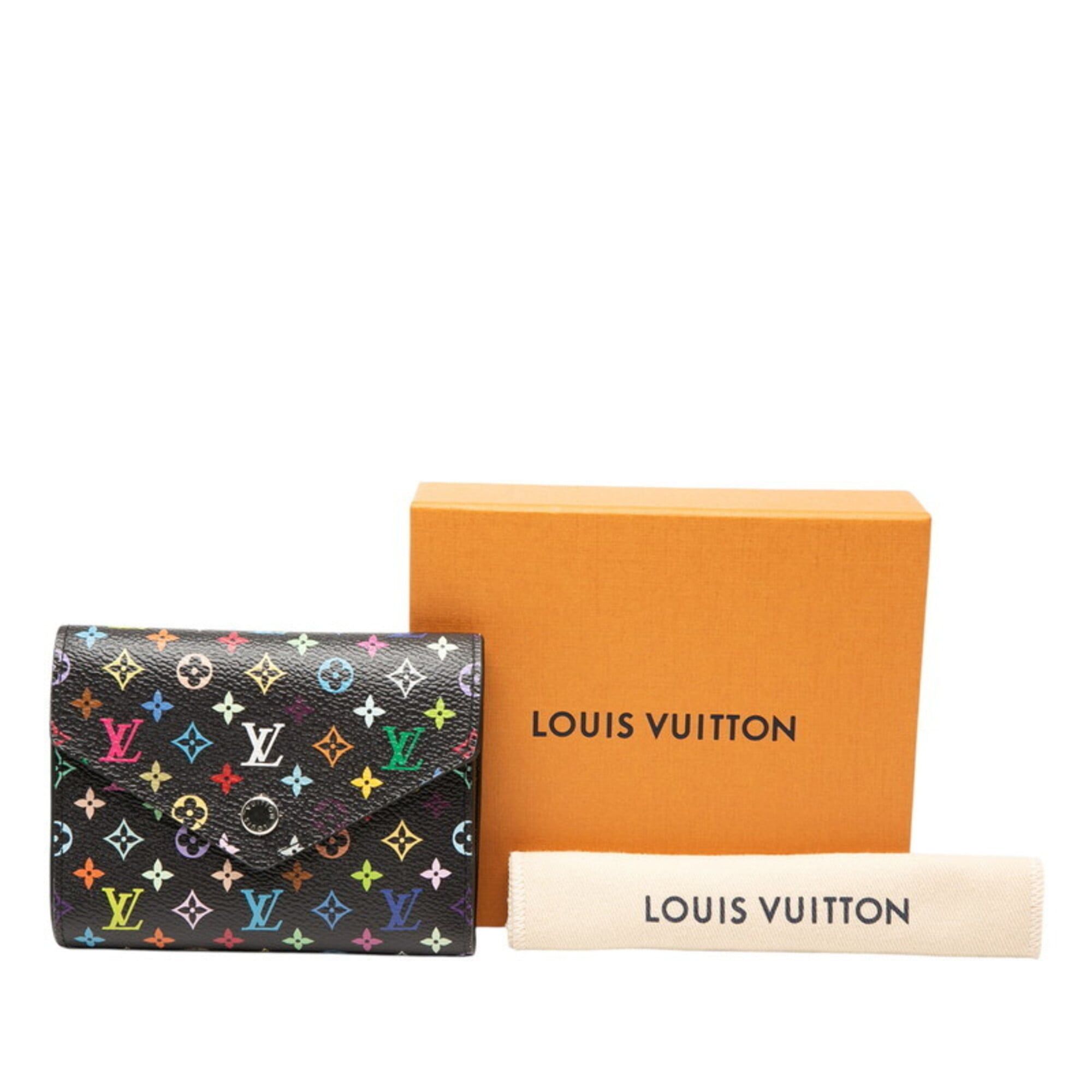 Louis Vuitton Louis Vuitton x Takashi Murakami Portefeuille Victorine Tri-fold Wallet M14163 Black Women's LOUIS VUITTON Size ONE SIZE - 8 Thumbnail