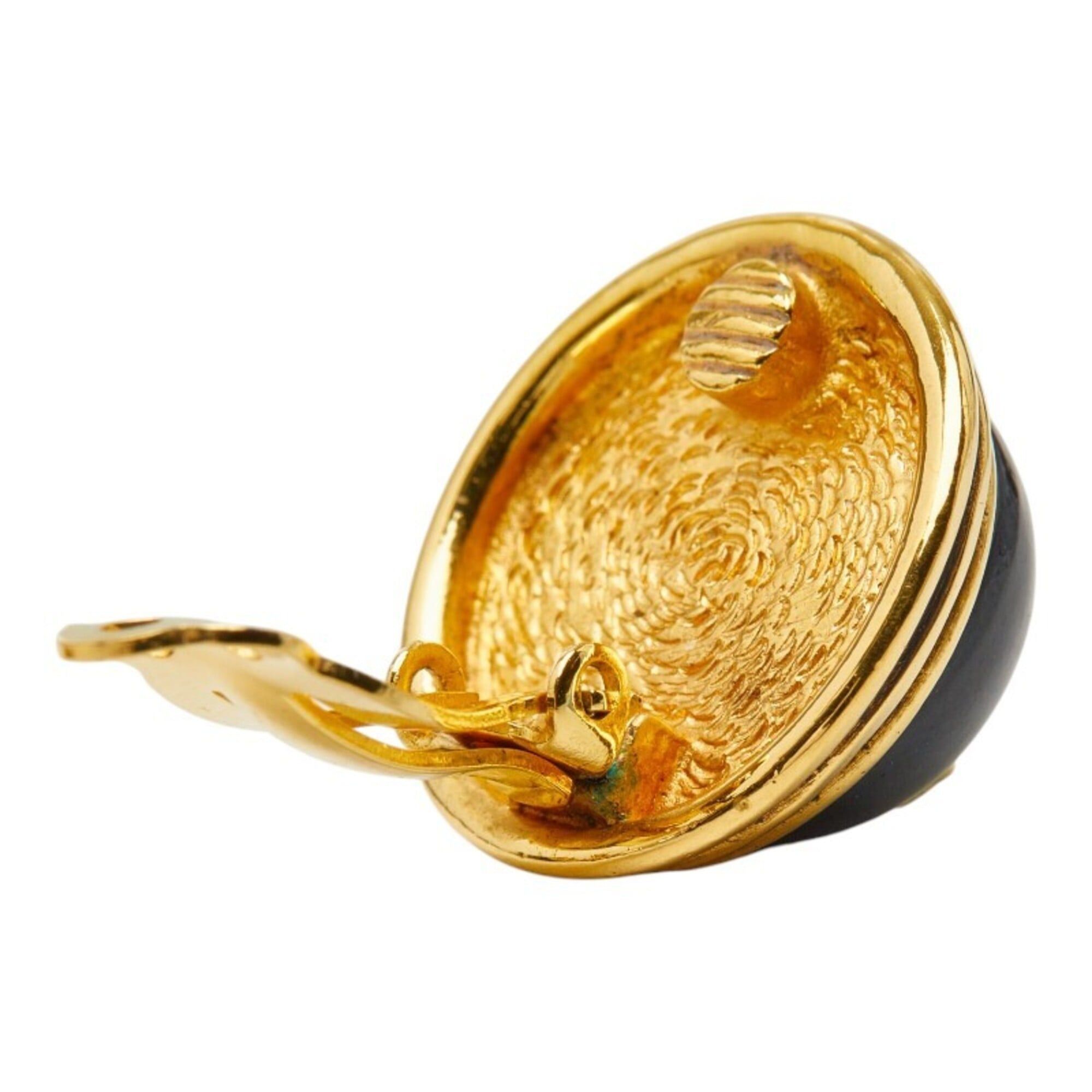Chanel Chanel Coco Mark Round Circle Earrings, Gold Plated, Women's CHANEL Size ONE SIZE - 4 Thumbnail