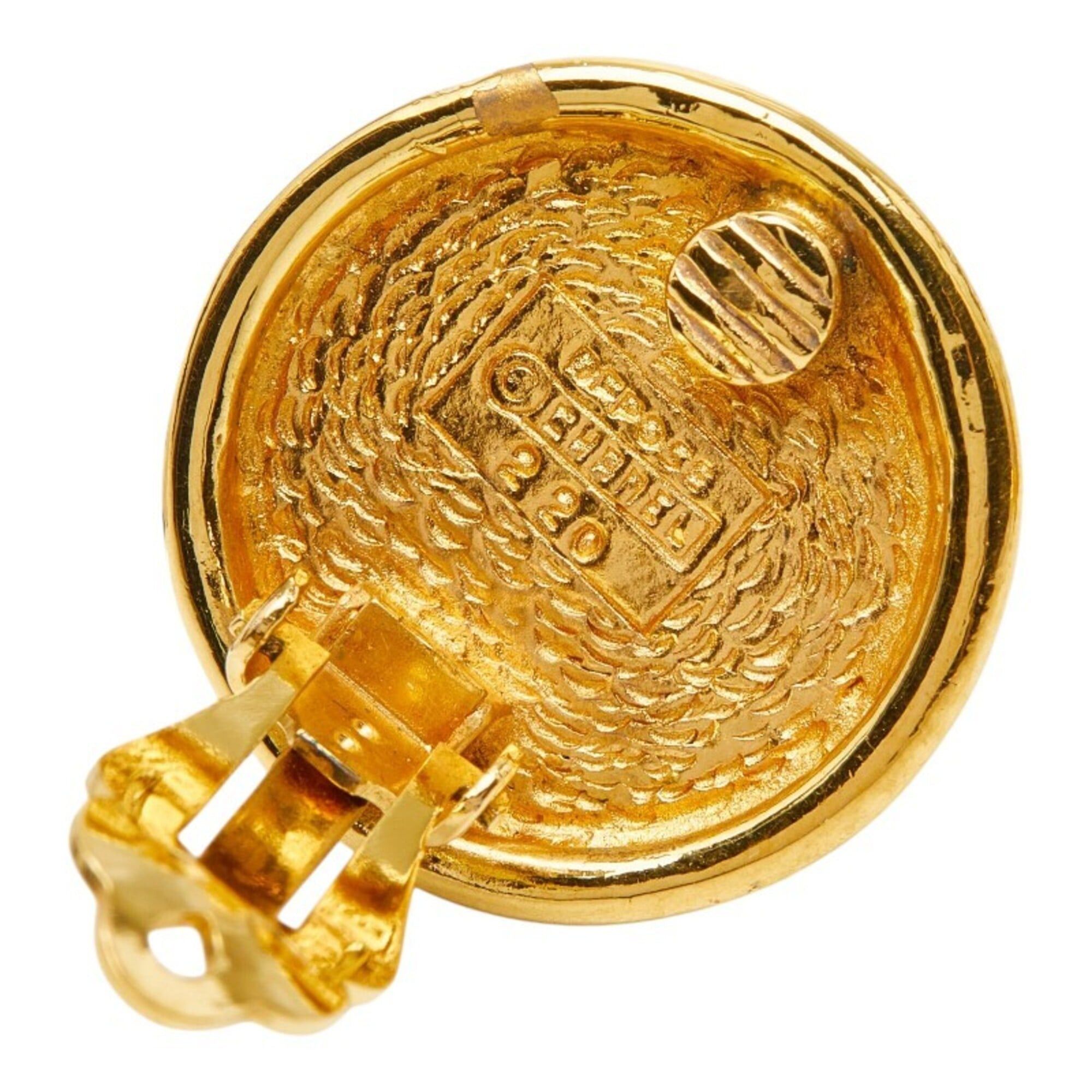 Chanel Chanel Coco Mark Round Circle Earrings, Gold Plated, Women's CHANEL Size ONE SIZE - 3 Thumbnail
