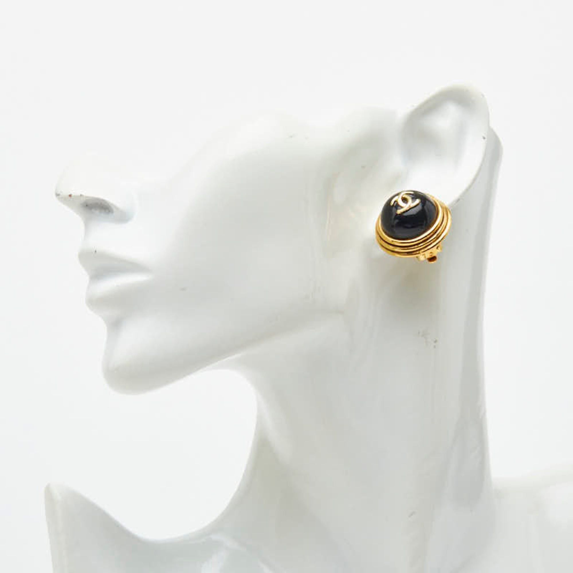 Chanel Chanel Coco Mark Round Circle Earrings, Gold Plated, Women's CHANEL Size ONE SIZE - 5 Thumbnail