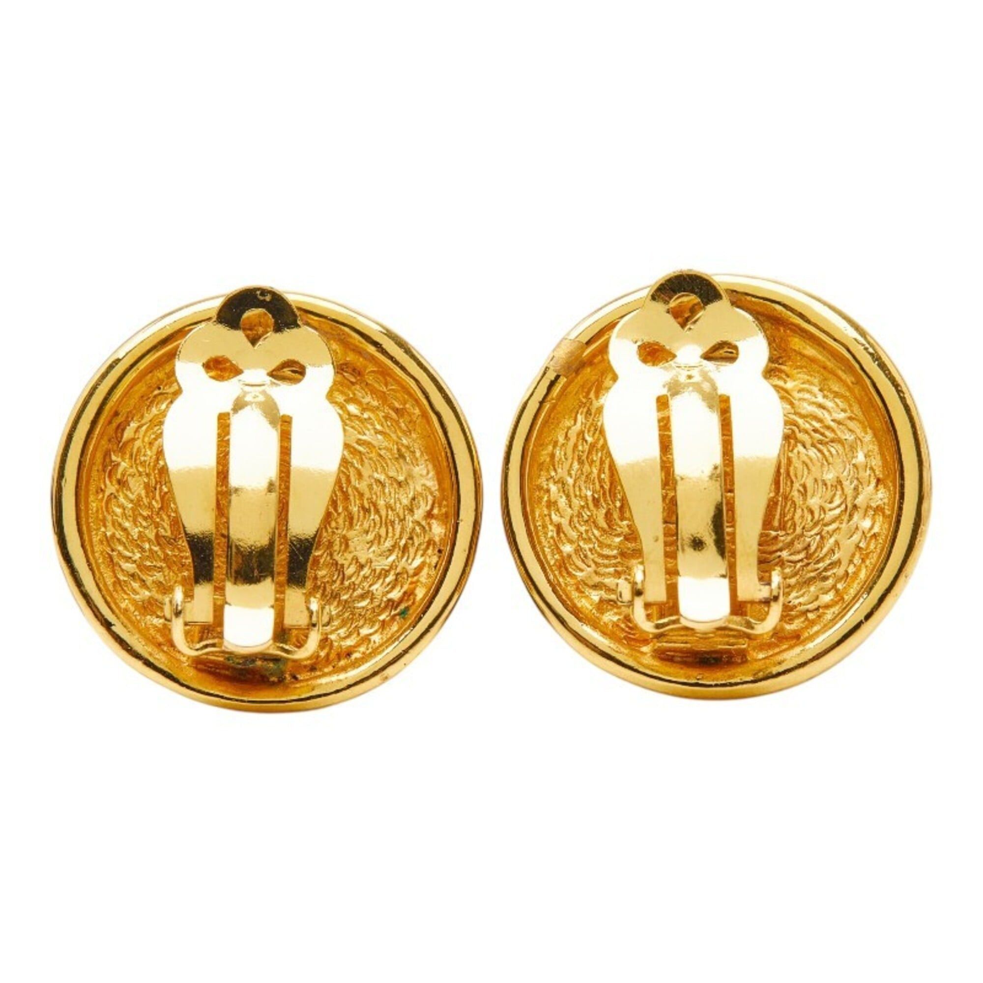Chanel Chanel Coco Mark Round Circle Earrings, Gold Plated, Women's CHANEL Size ONE SIZE - 2 Thumbnail