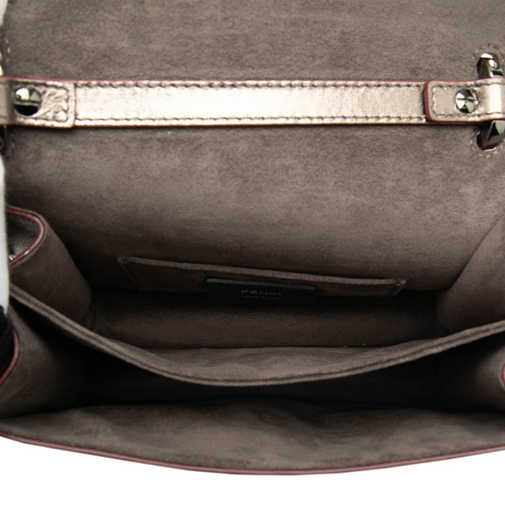 Fendi Fendi Kanai Chain Shoulder Bag, Silver Leather, Women's FENDI Size ONE SIZE - 4 Thumbnail