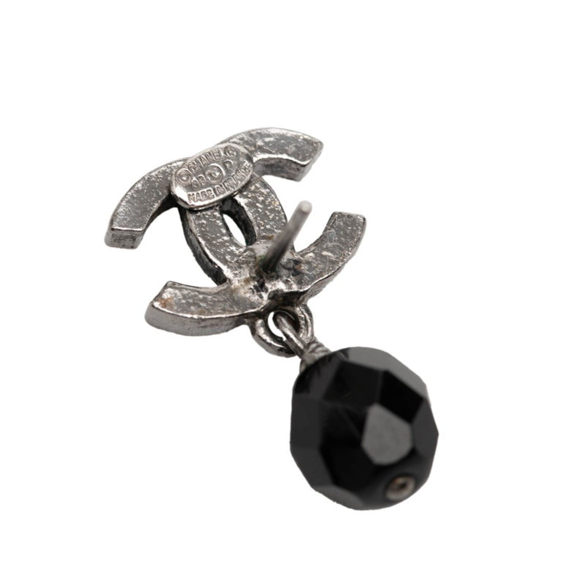 Chanel Chanel Coco Mark Earrings, Silver and Black Metal, Women's CHANEL Size ONE SIZE - 3 Thumbnail
