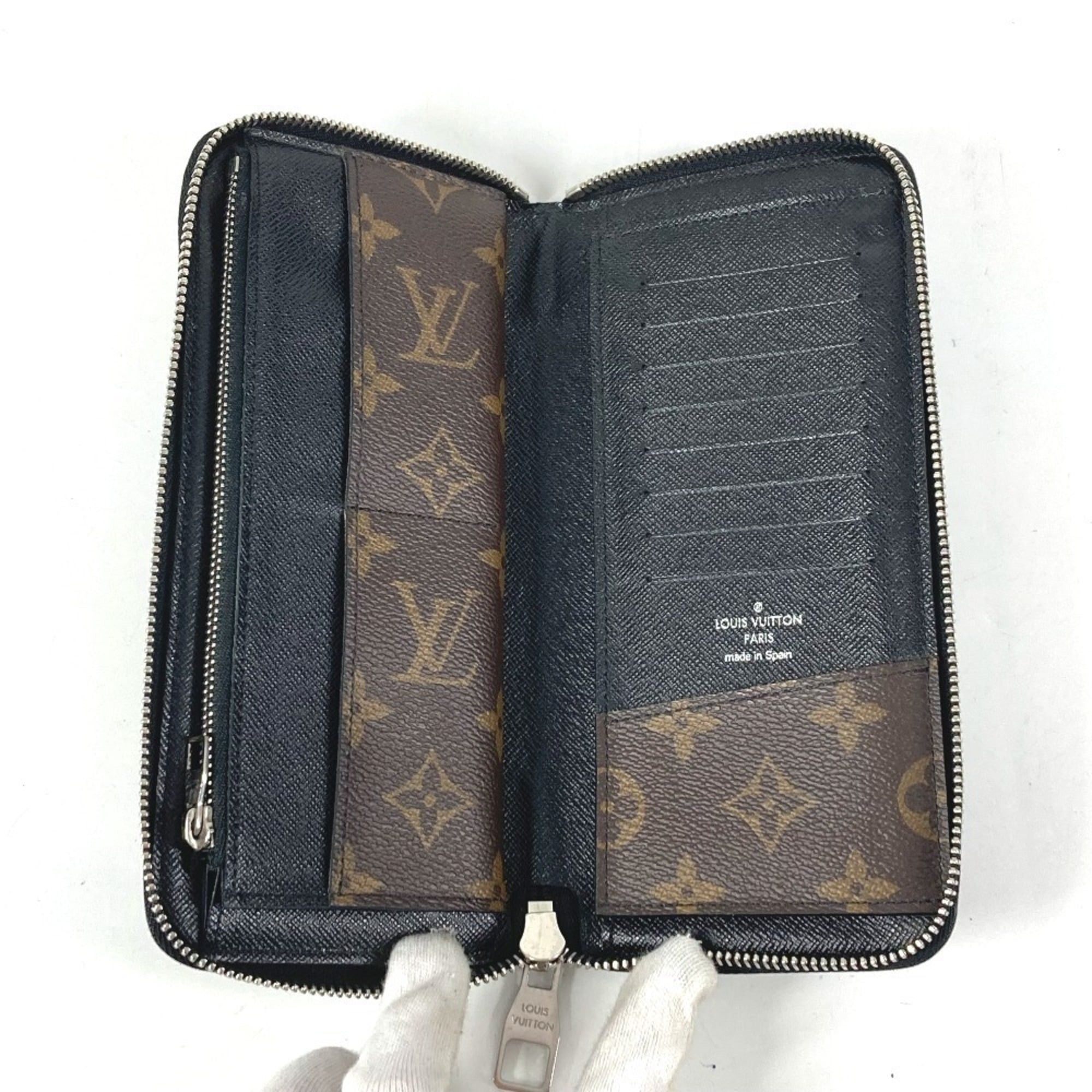 Louis Vuitton LOUIS VUITTON M60109 Monogram Macassar Zippy Wallet Vertical Long Wallet, Round Zipper, Canvas, Men's/Women's, Brown Size ONE SIZE - 8 Thumbnail
