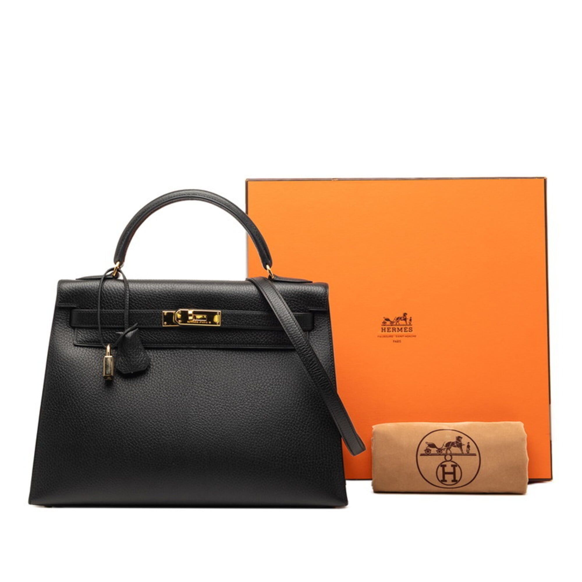 Hermes Hermes Kelly 32 Handbag Shoulder Bag 2-Way Black Gold Hardware Ardennes Leather Women's HERMES Size ONE SIZE - 7 Thumbnail