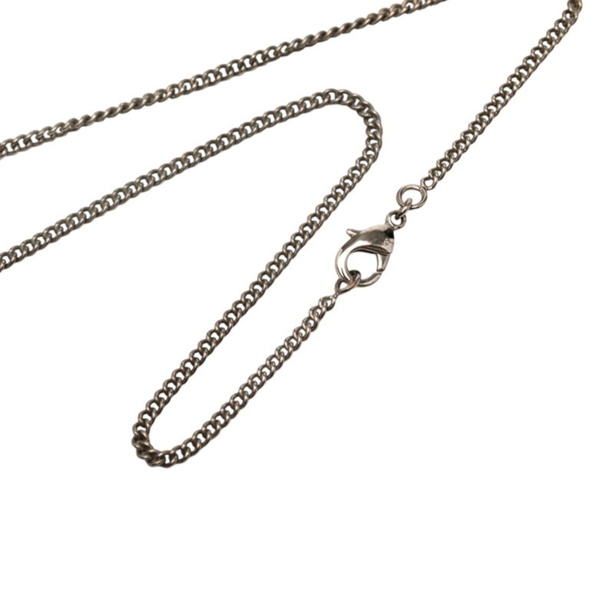 Chanel Chanel Camellia Coco Mark Necklace, Silver Metal Rhinestone, Women's CHANEL Size ONE SIZE - 4 Thumbnail