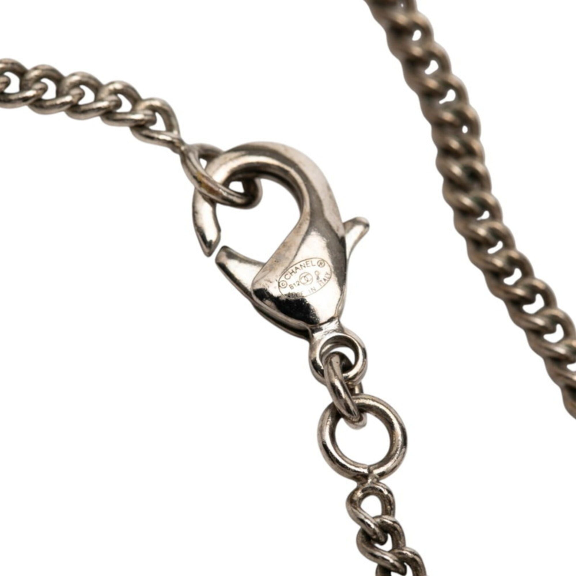 Chanel Chanel Camellia Coco Mark Necklace, Silver Metal Rhinestone, Women's CHANEL Size ONE SIZE - 5 Thumbnail