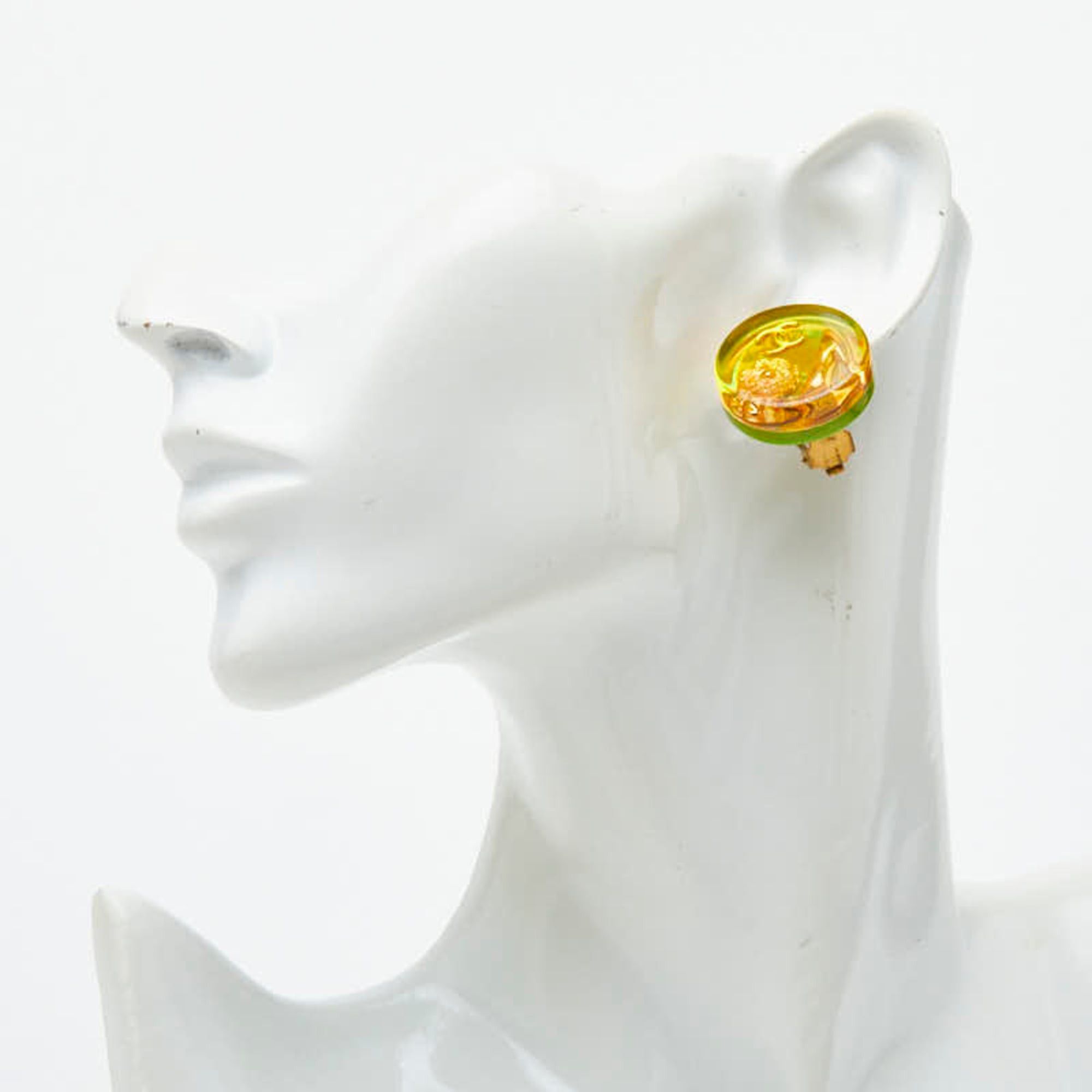 Chanel Chanel Coco Mark Camellia Heel Vintage Earrings 97P Orange Aurora Plated Resin Women's CHANEL Size ONE SIZE - 5 Thumbnail
