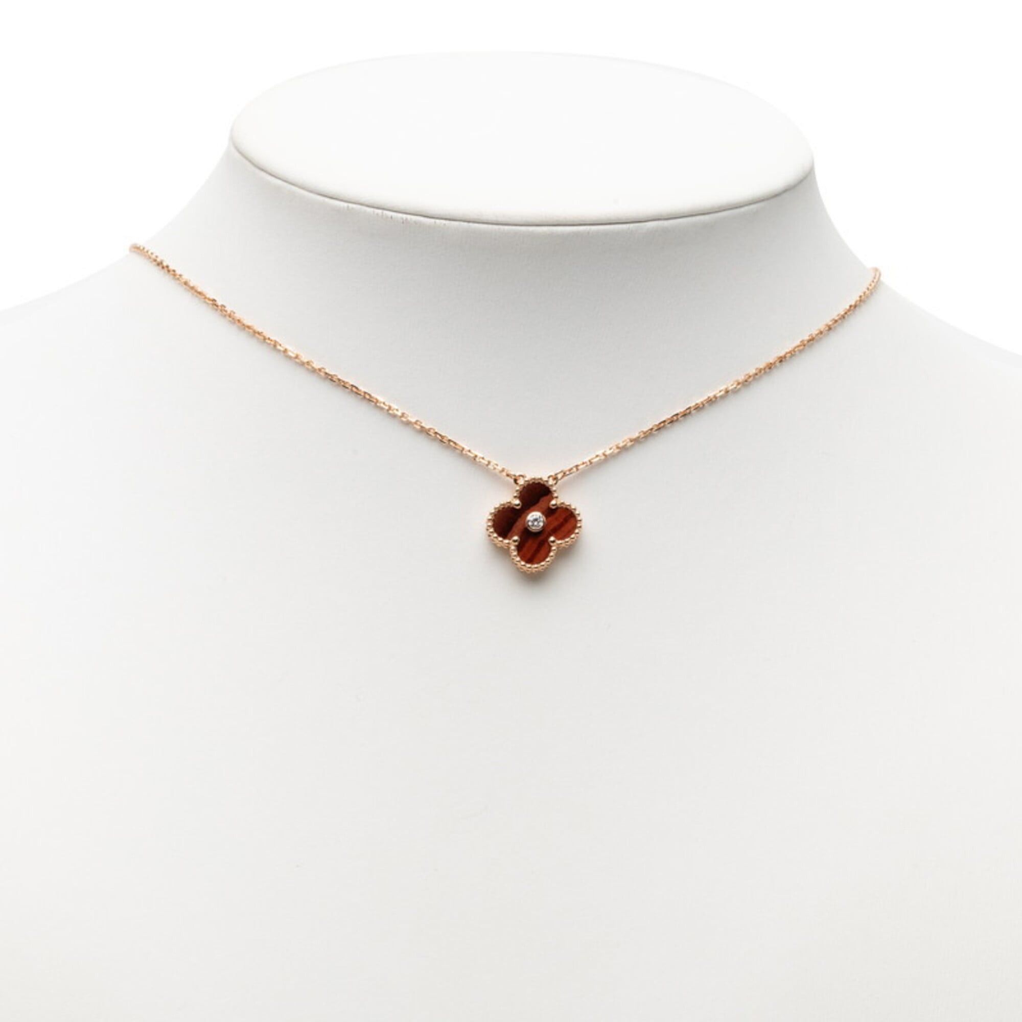 Van Cleef & Arpels Van Cleef & Arpels Vintage Alhambra 1P Diamond 2017 Christmas Limited Edition Pendant Necklace VCARPOMV00 18KPG Pink Gold Bullseye Women's Size ONE SIZE - 6 Thumbnail