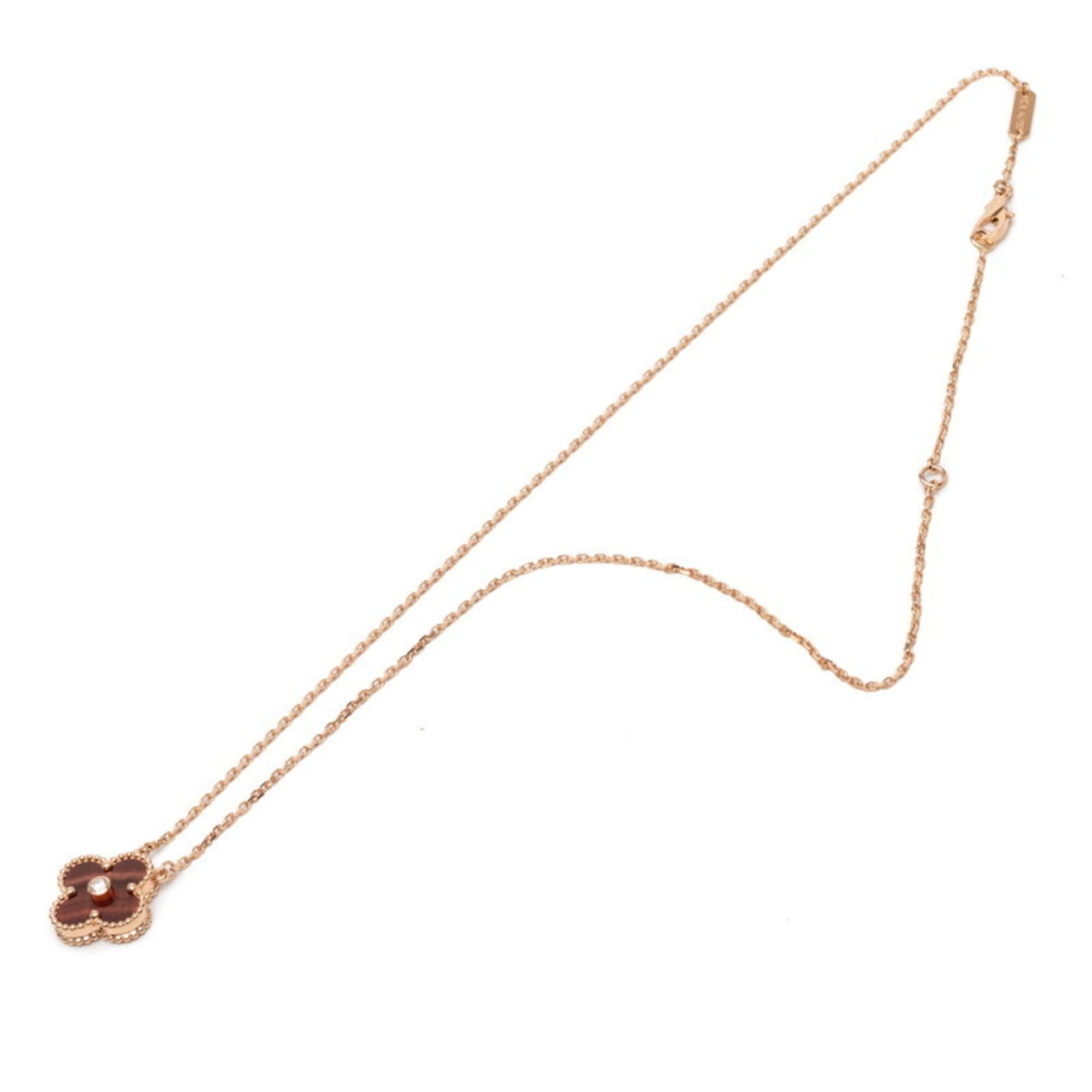 Van Cleef & Arpels Van Cleef & Arpels Vintage Alhambra 1P Diamond 2017 Christmas Limited Edition Pendant Necklace VCARPOMV00 18KPG Pink Gold Bullseye Women's Size ONE SIZE - 3 Thumbnail