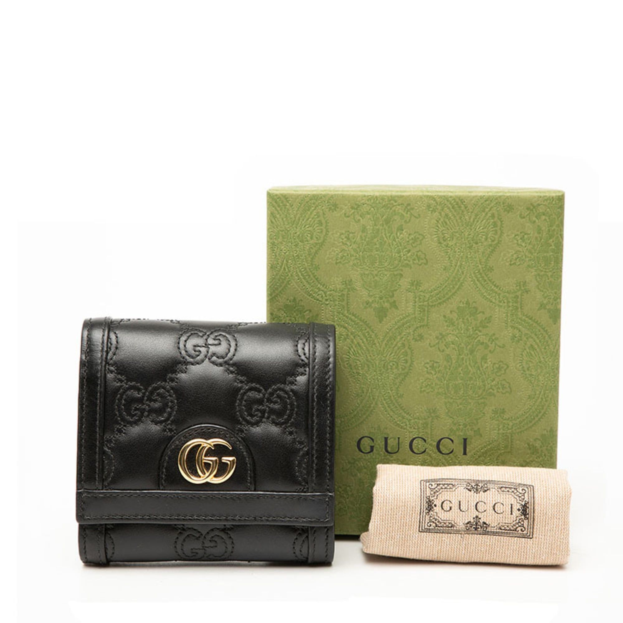Gucci Gucci GG Matelassé Logo Bi-fold Wallet 723799 Black Leather Women's GUCCI Size ONE SIZE - 7 Thumbnail