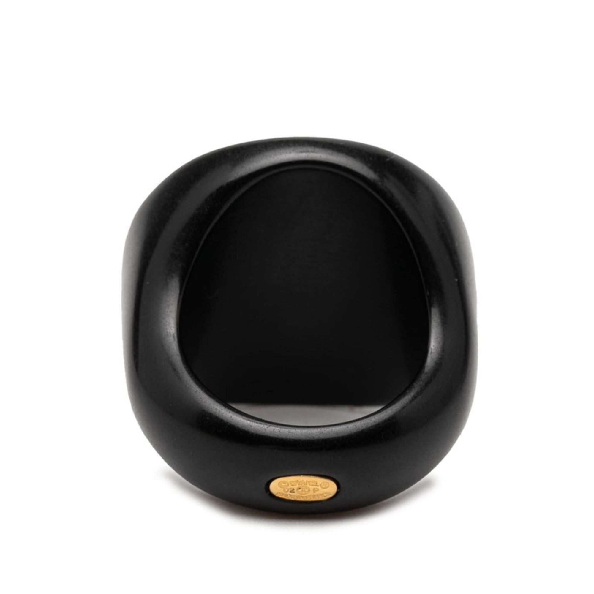 Chanel Chanel Coco Mark Flower Motif Ring, Black Plastic, Women's CHANEL Size ONE SIZE - 3 Thumbnail