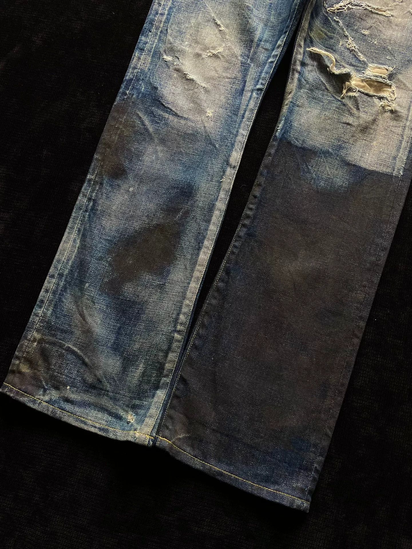 Japanese Brand PLEIN Blue Distressed Denim Jeans Size US 32 / EU 48 - 4 Thumbnail