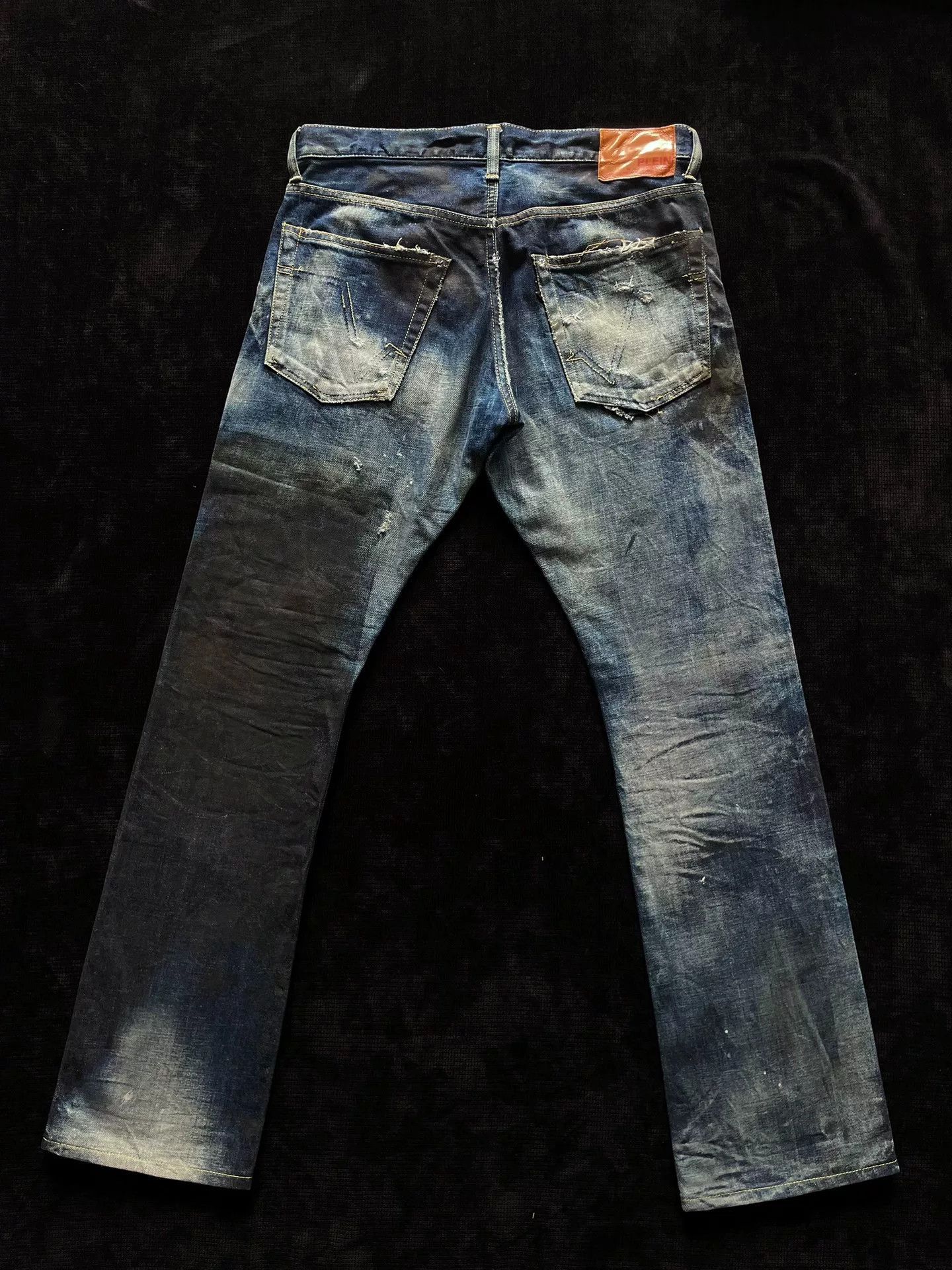 Japanese Brand PLEIN Blue Distressed Denim Jeans Size US 32 / EU 48 - 2 Thumbnail