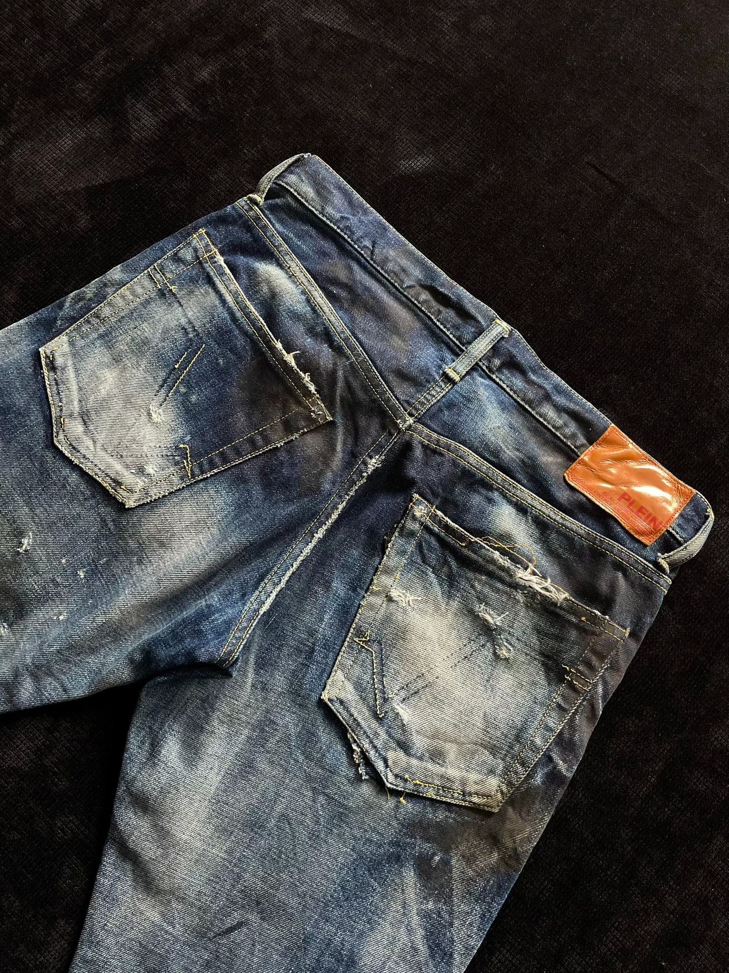 Japanese Brand PLEIN Blue Distressed Denim Jeans Size US 32 / EU 48 - 5 Thumbnail